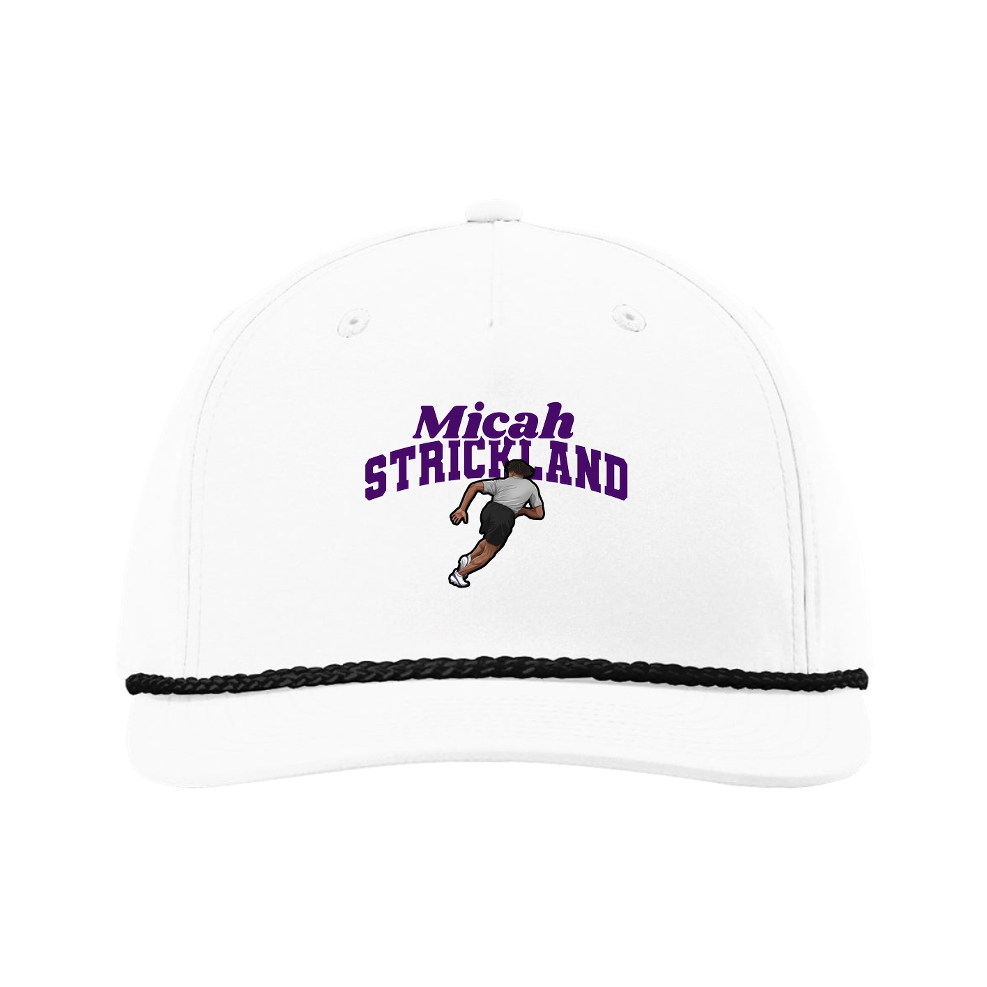 Five-Panel Classic Rope Cap — Signature Arch in White