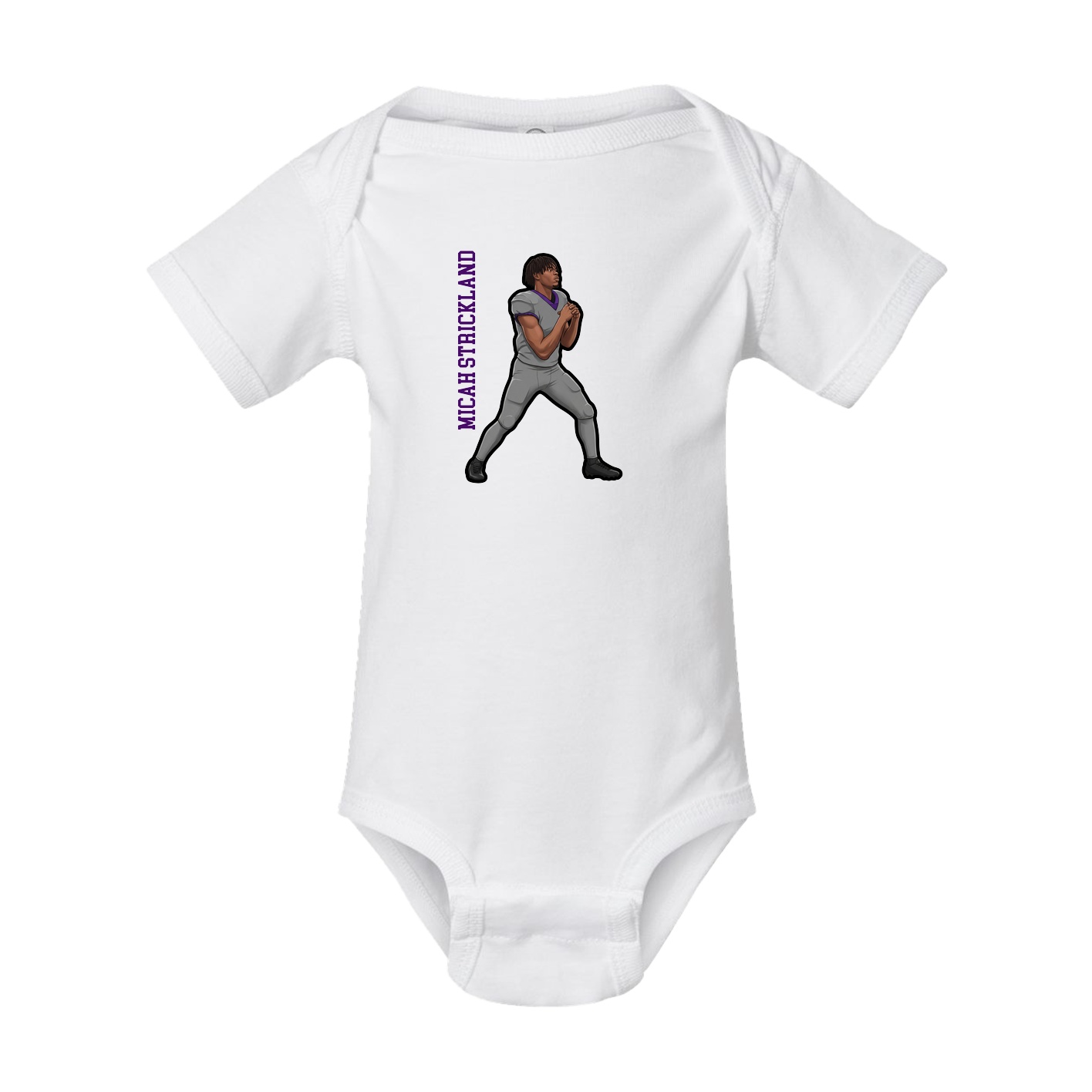 Baby Onesie — Name Vertical in White