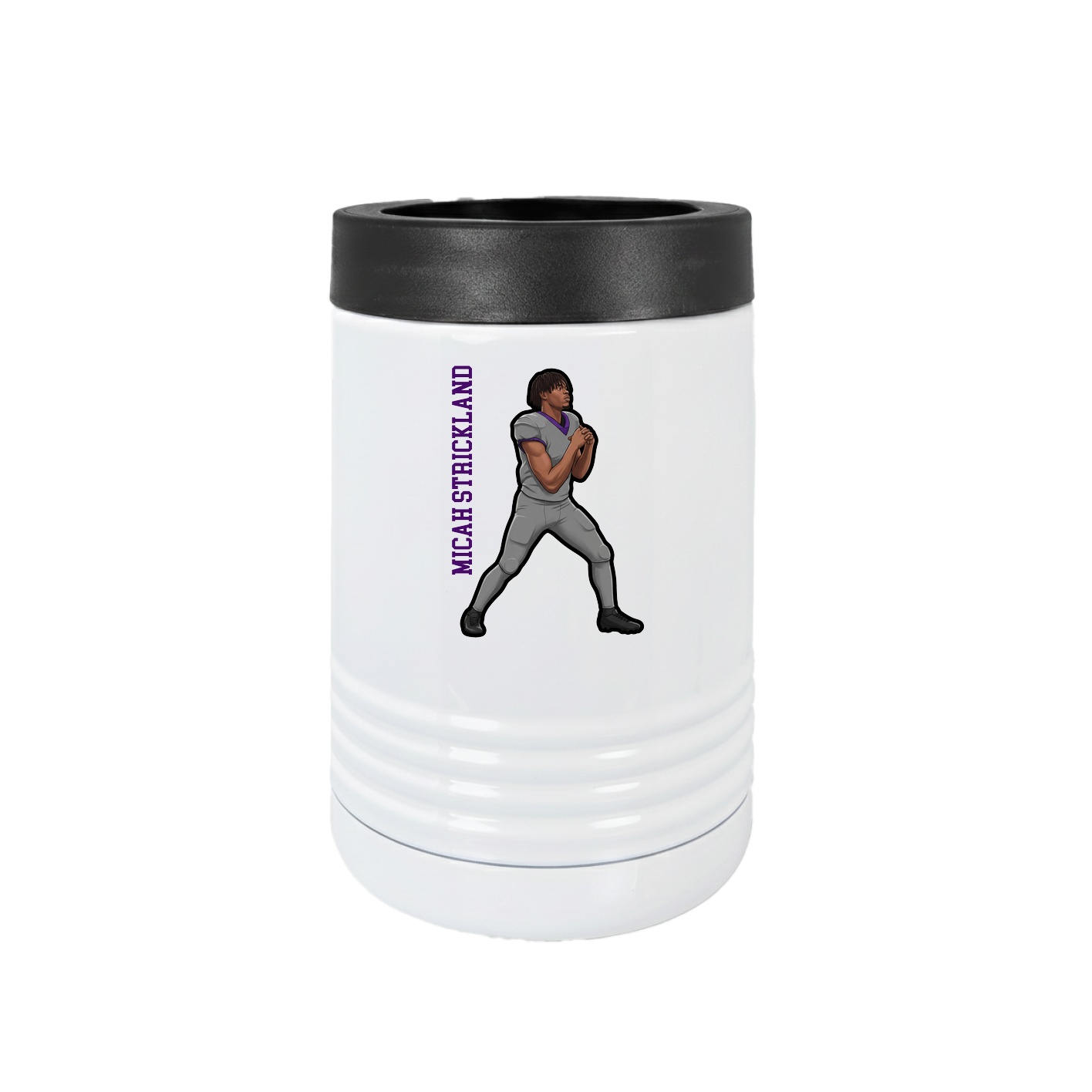 Beverage Holder — Name Vertical in White