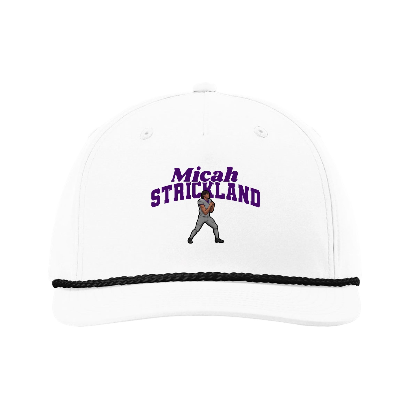 Five-Panel Classic Rope Cap — Signature Arch in White