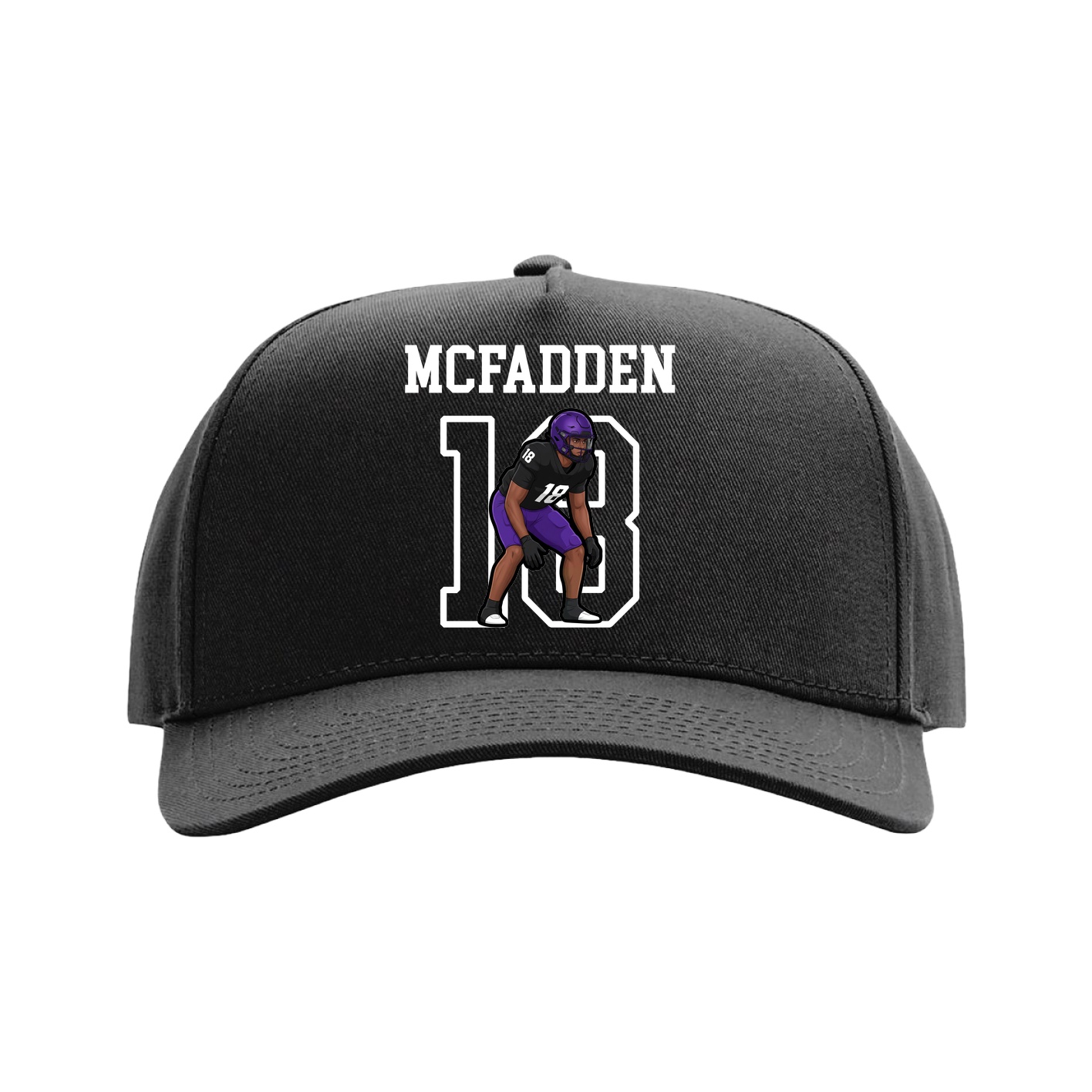 Full Fabric Five-Panel Champ Cap — Shirsey in Black