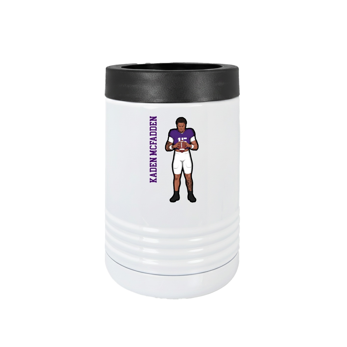 Beverage Holder — Name Vertical in White