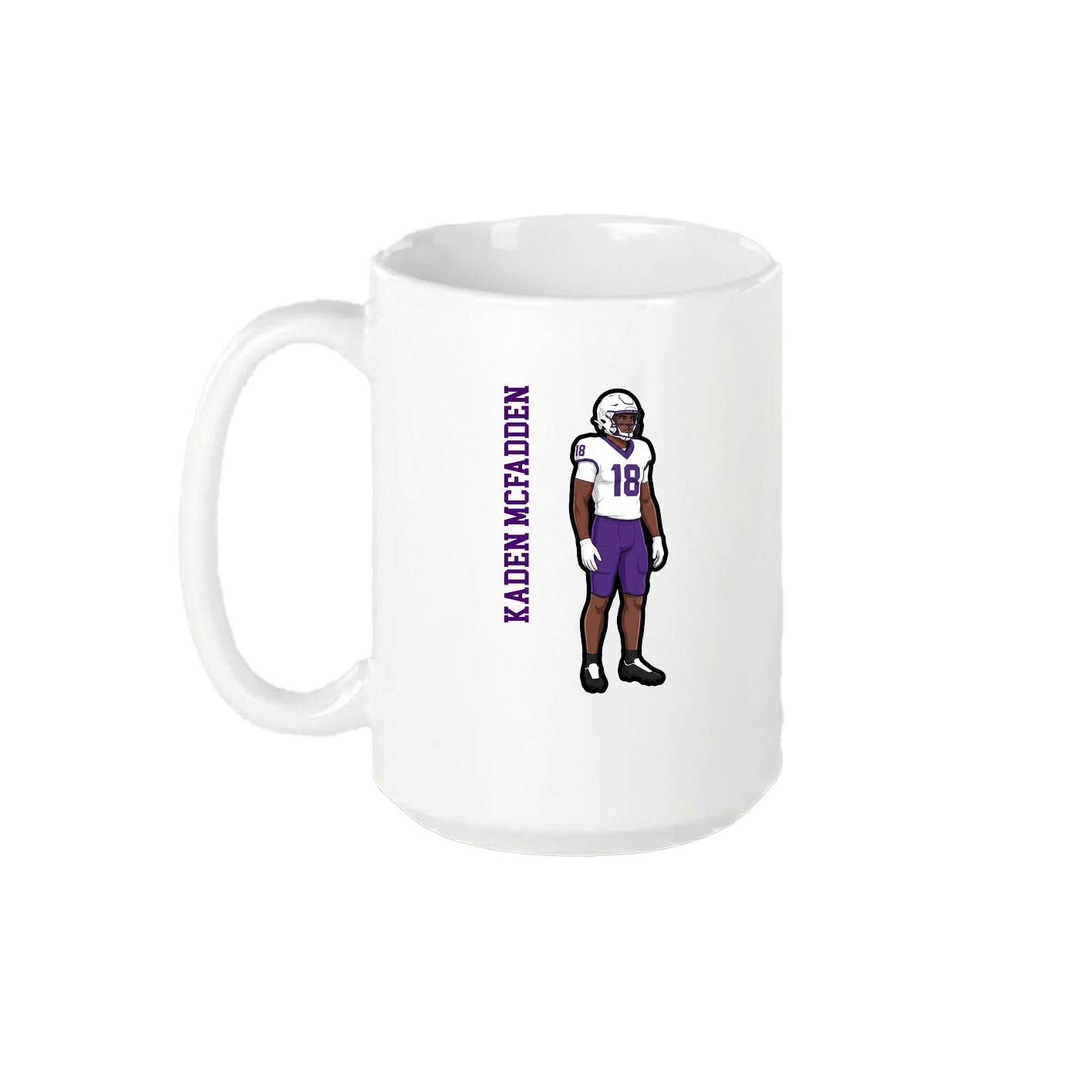 15oz Coffee Mug — Name Vertical in White