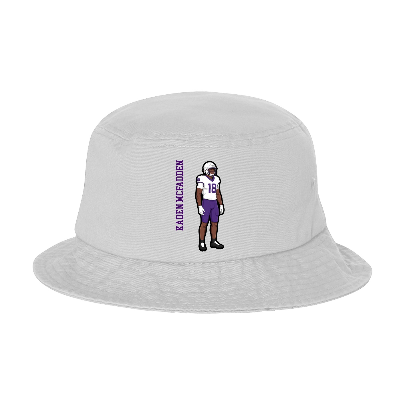 Bucket Cap — Name Vertical in White