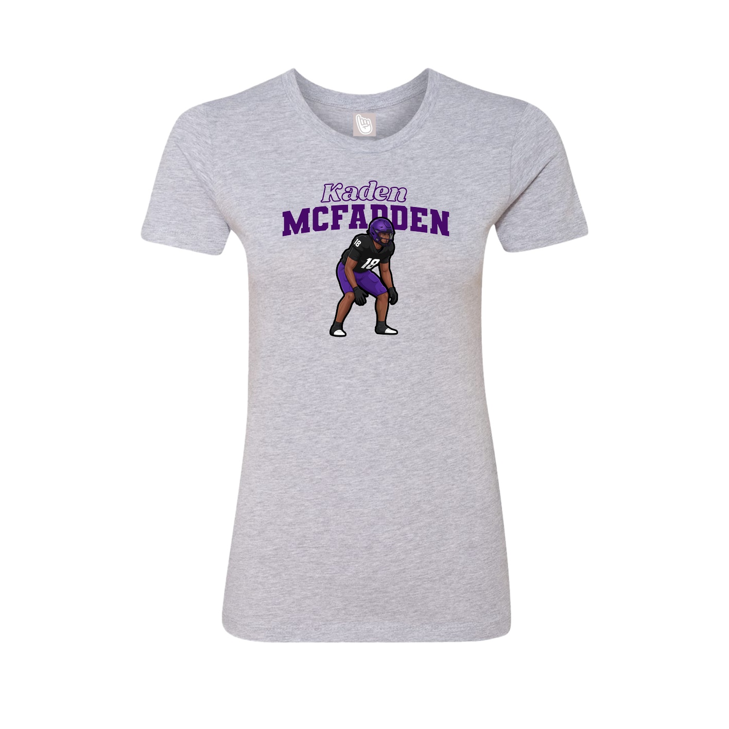 Fitted Women's Tee — Name Arch in Grey