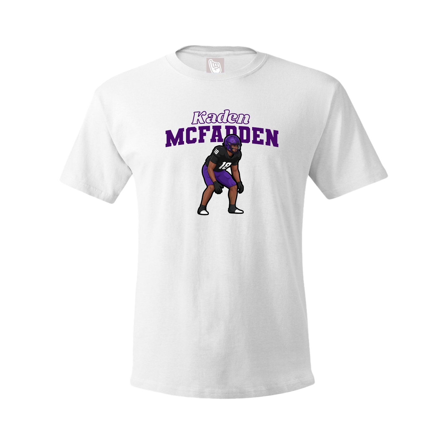 Youth Tee — Name Arch in White