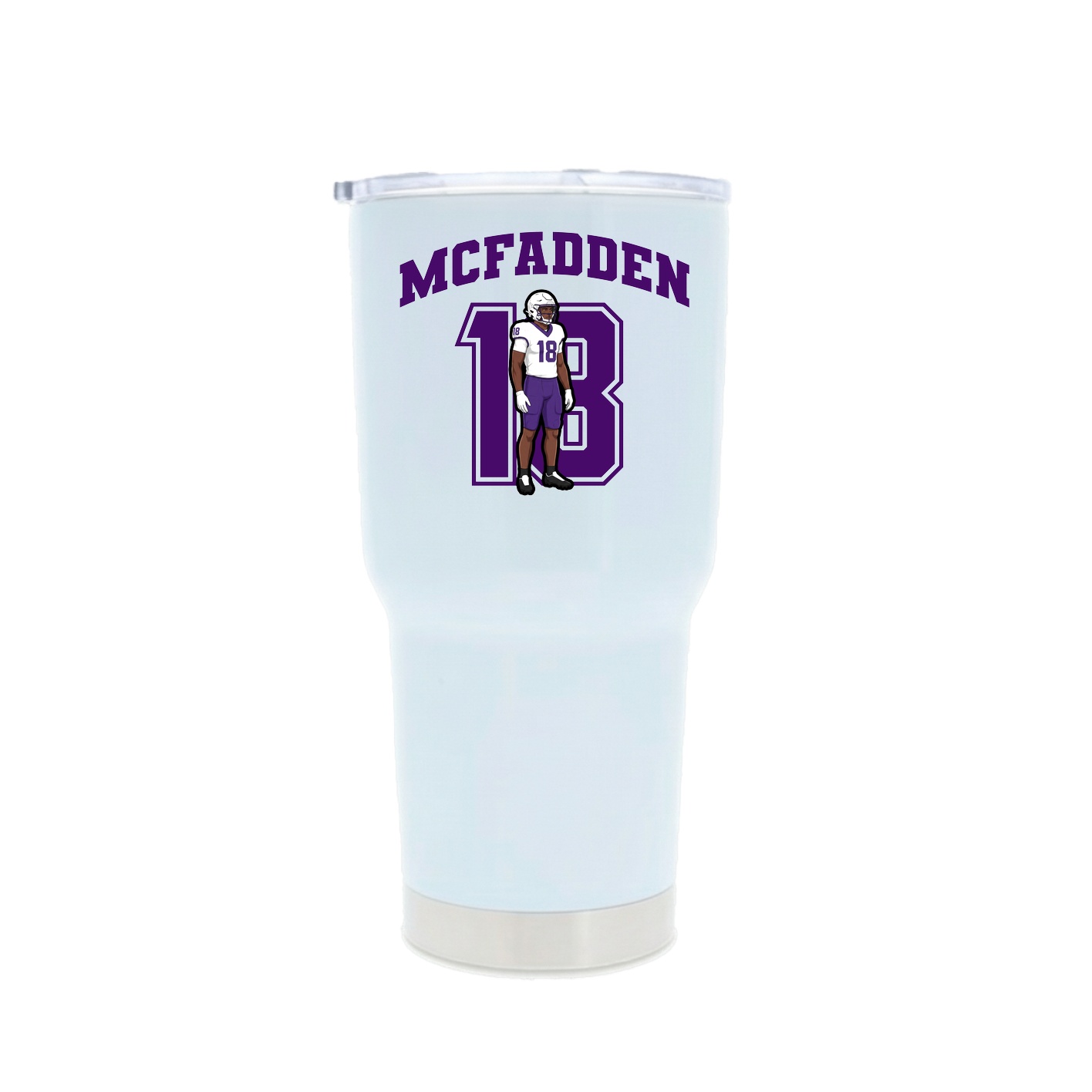 30oz Stainless Steel Tumbler — Number in White