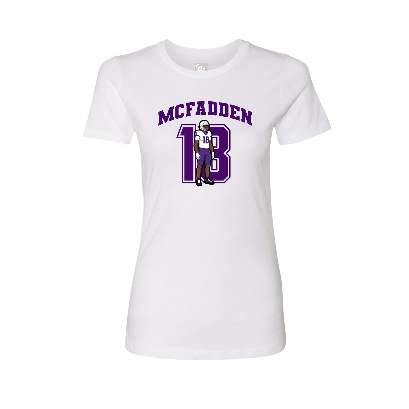 Fitted Women's Tee — Number in White