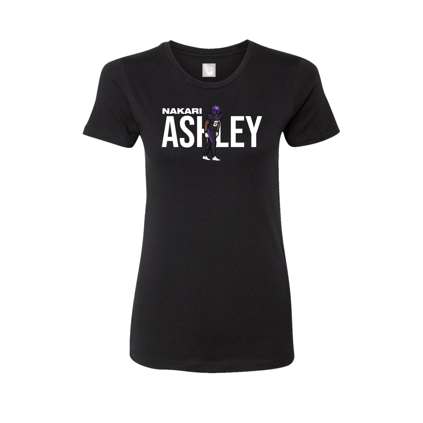 Fitted Women's Tee — Player Name in Black