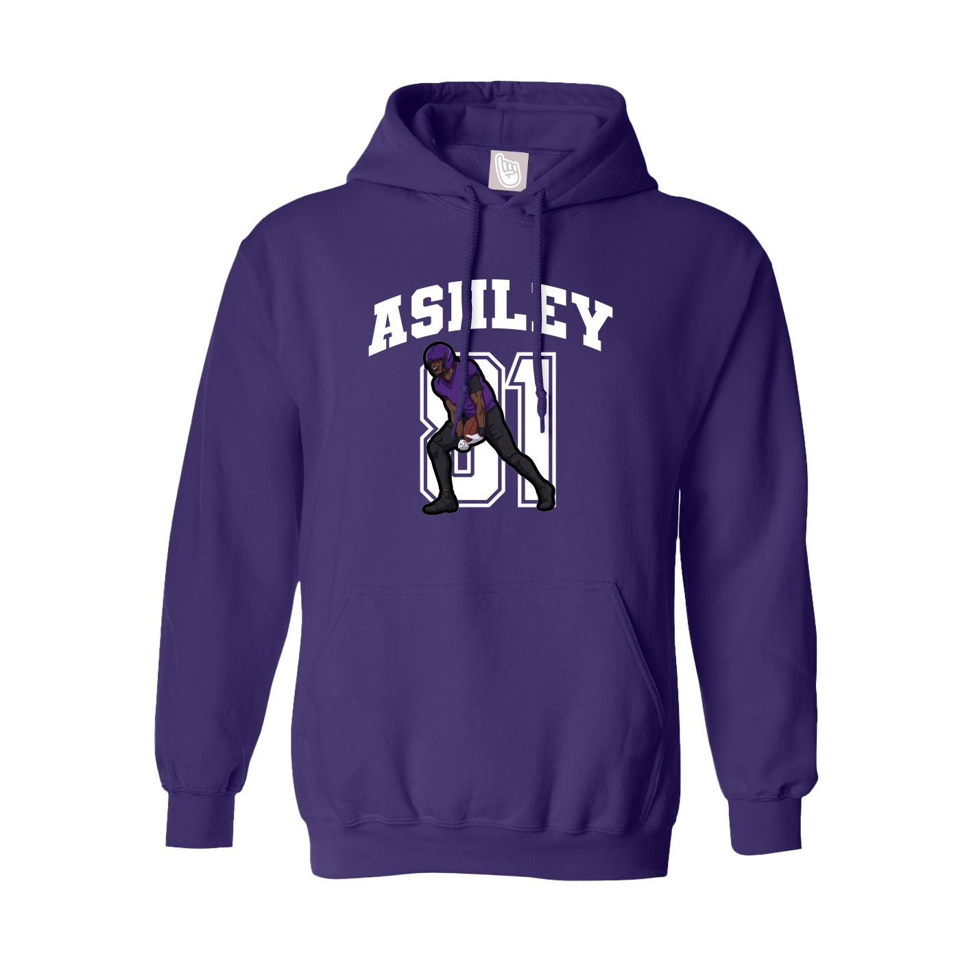 Youth Hoodie — Number in Purple