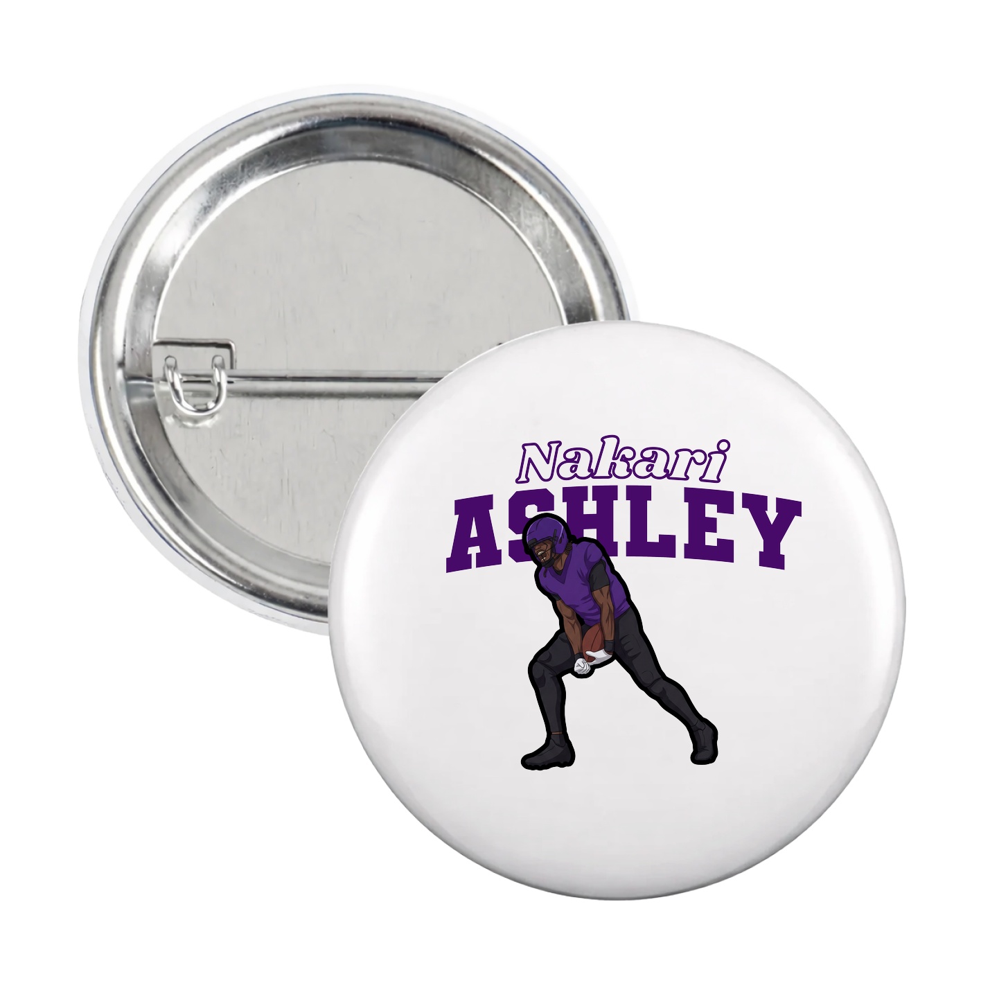 Game Day Button — Name Arch in White