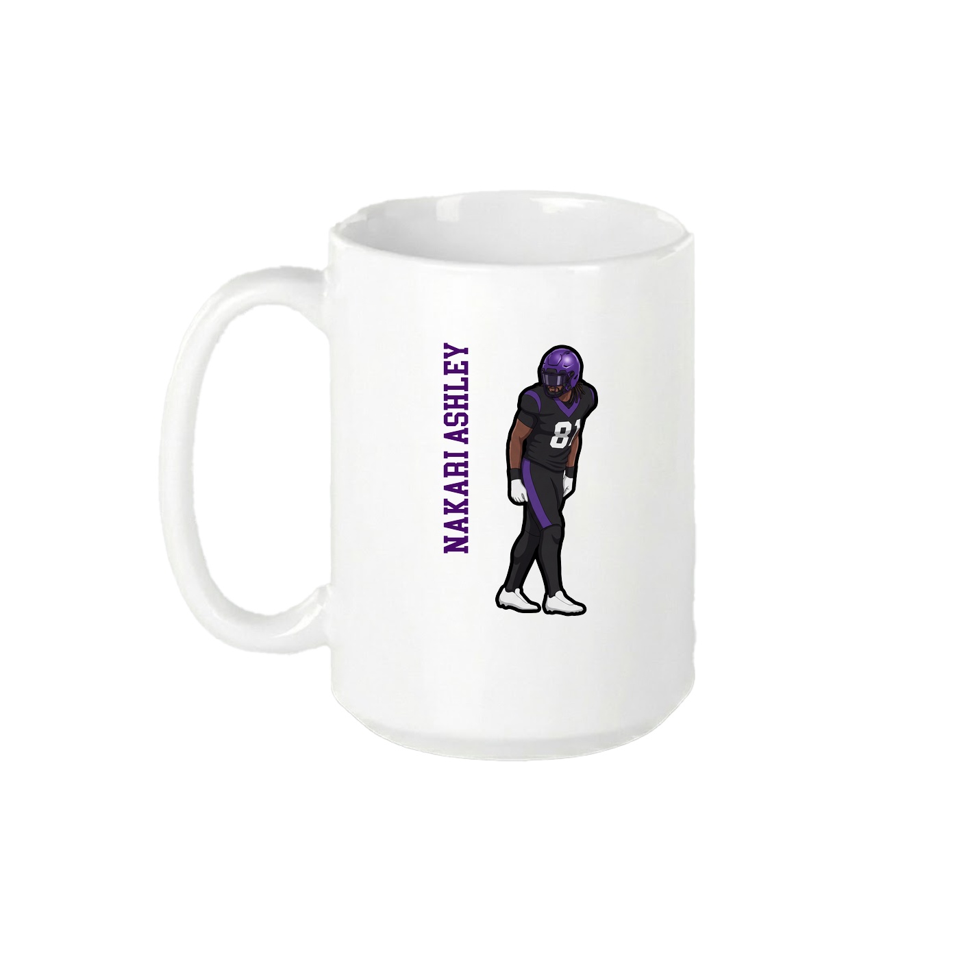 15oz Coffee Mug — Name Vertical in White