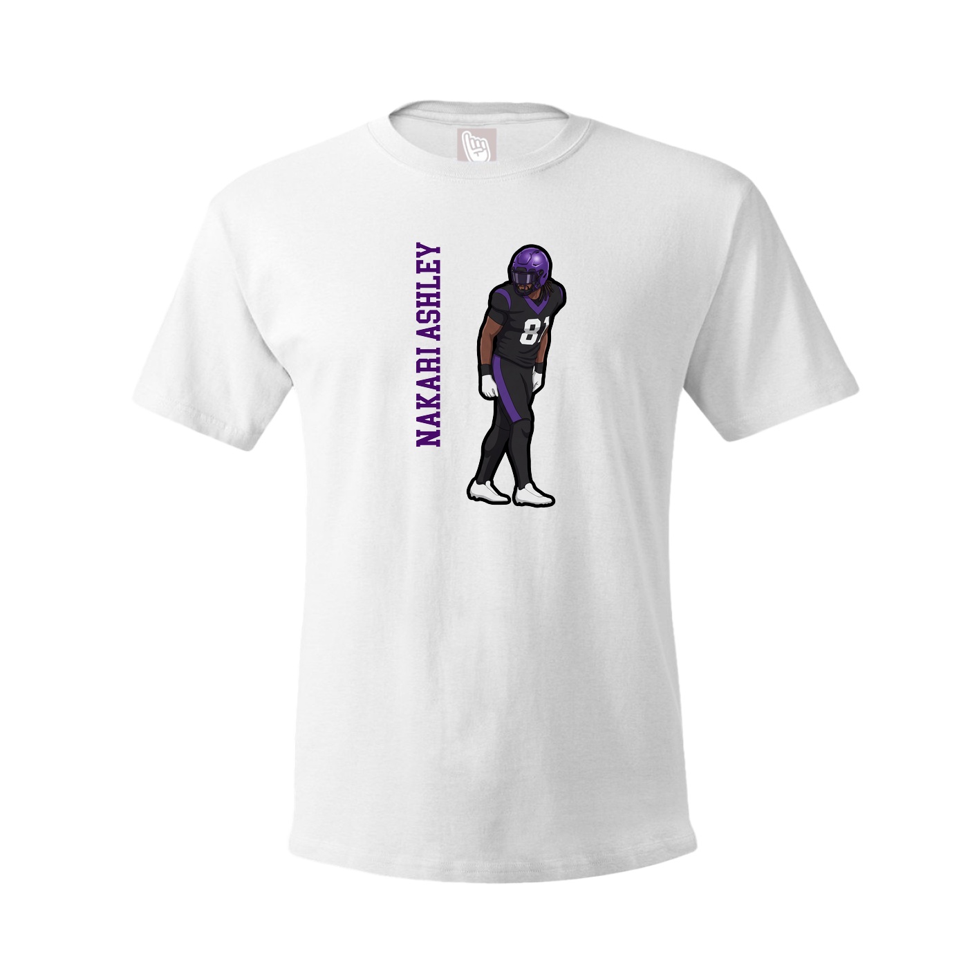 Tee — Name Vertical in White