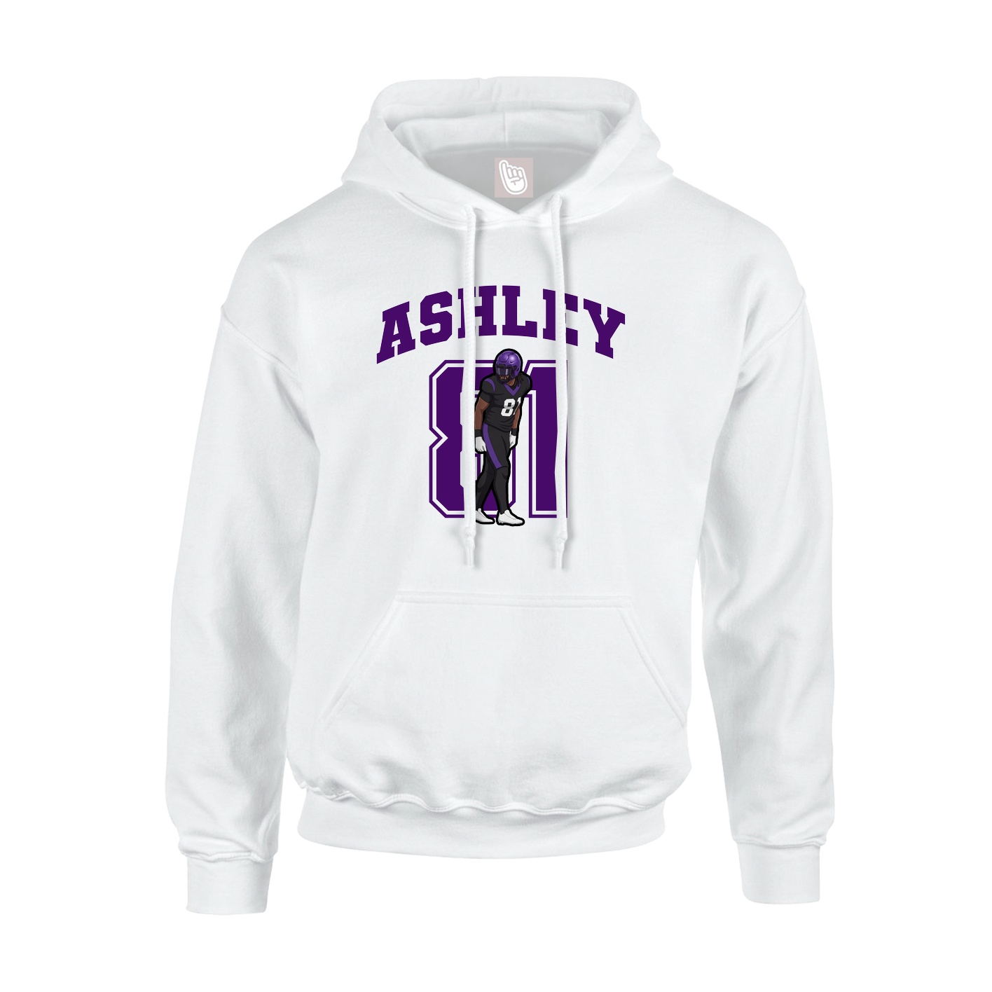 Hoodie — Number in White