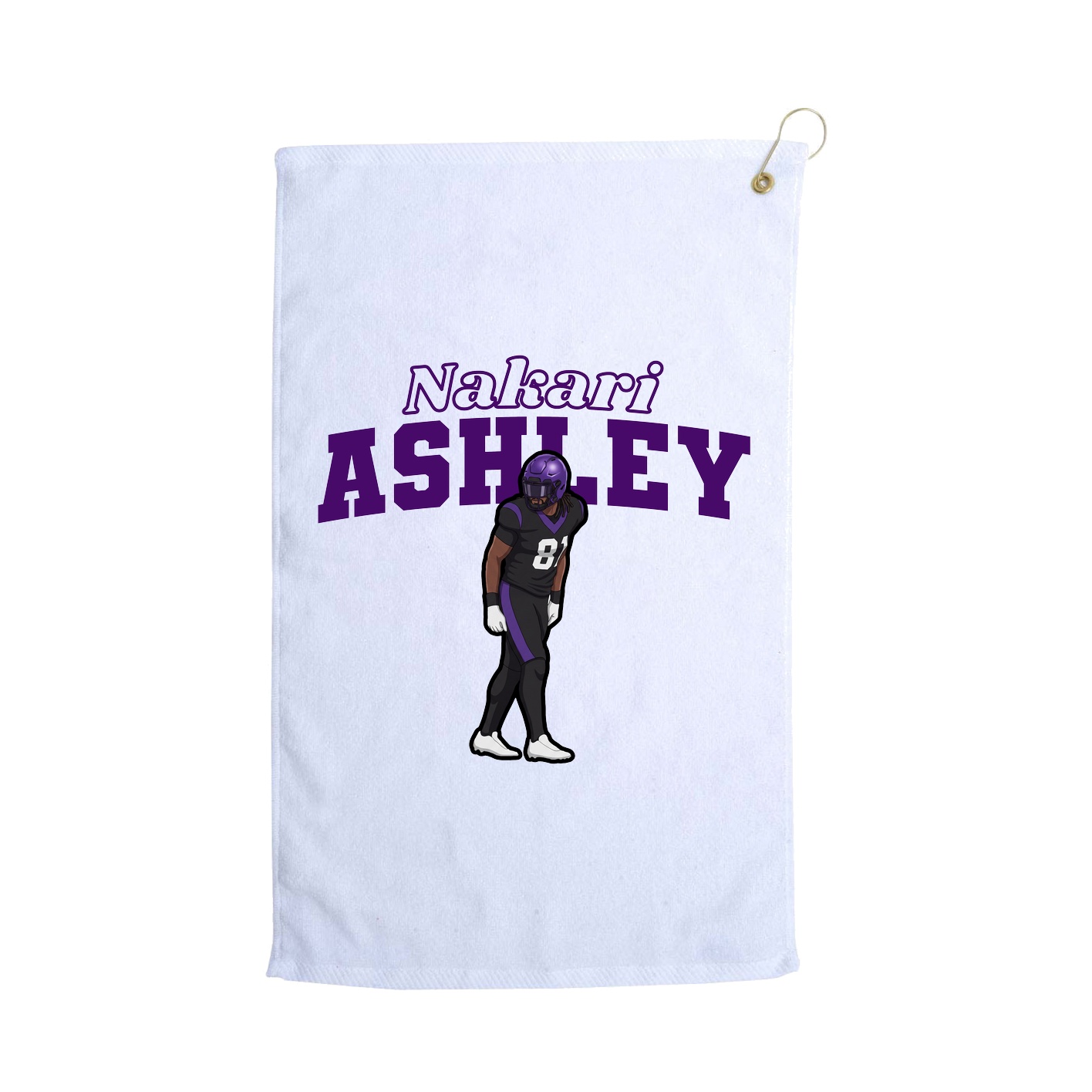 Golf Towel — Name Arch in White
