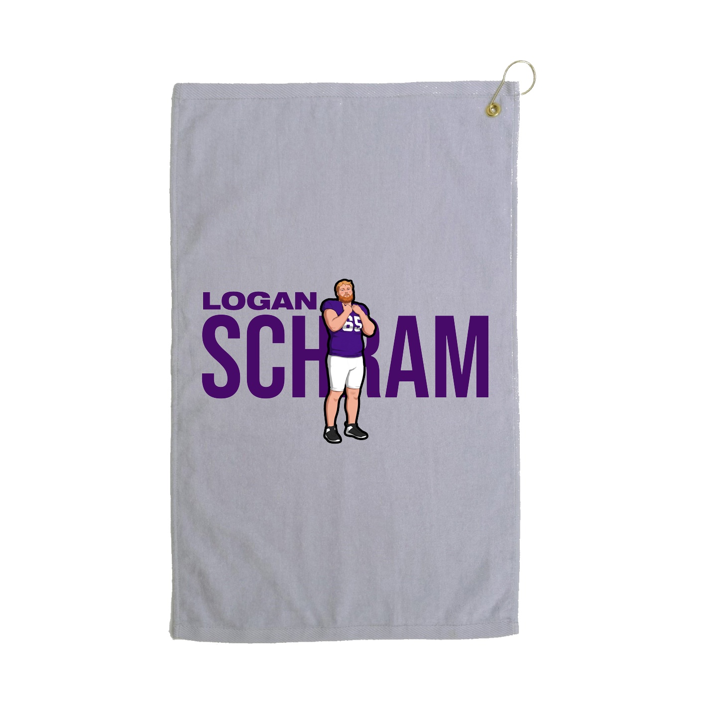 Golf Towel — Player Name in Grey