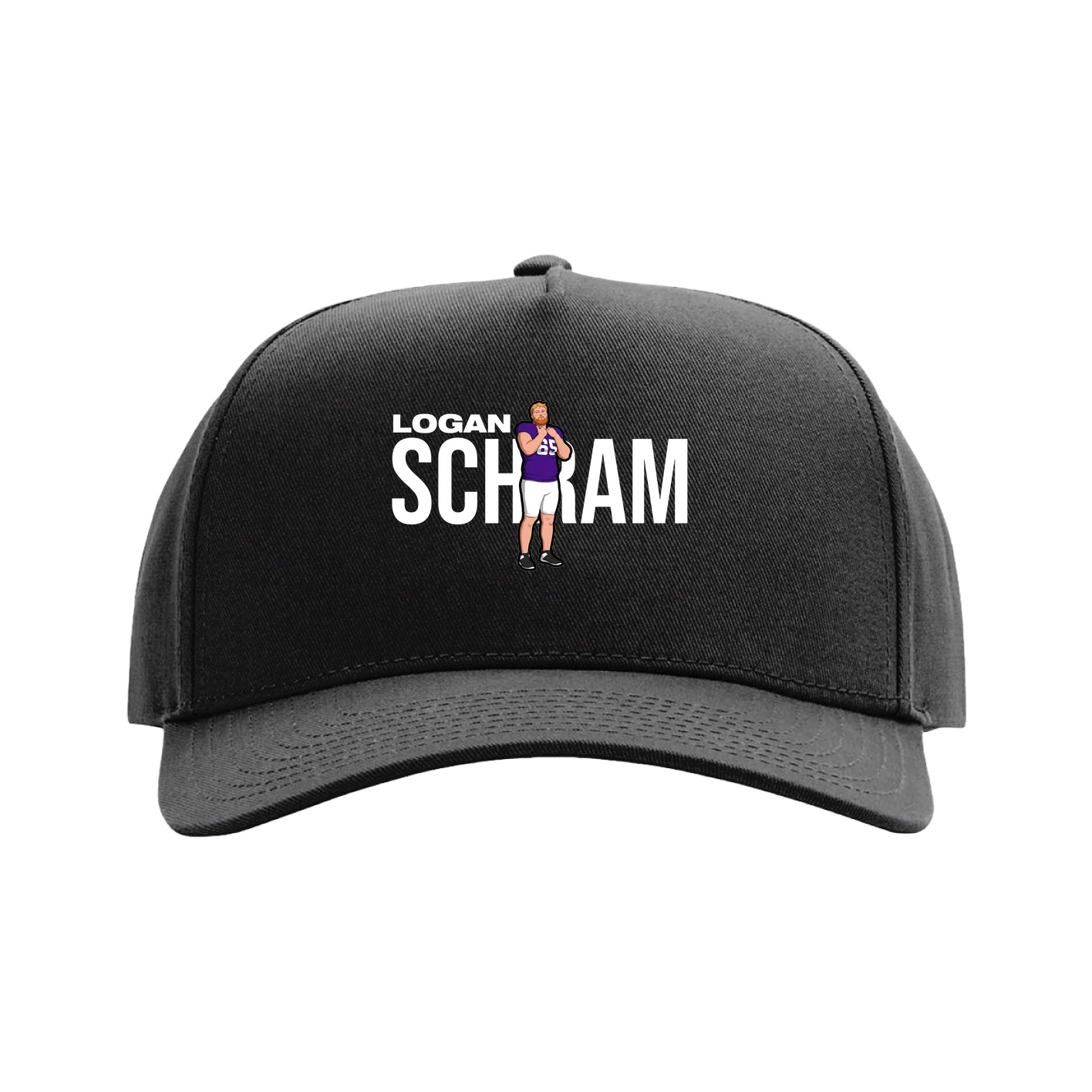 Full Fabric Five-Panel Champ Cap — Player Name in Black