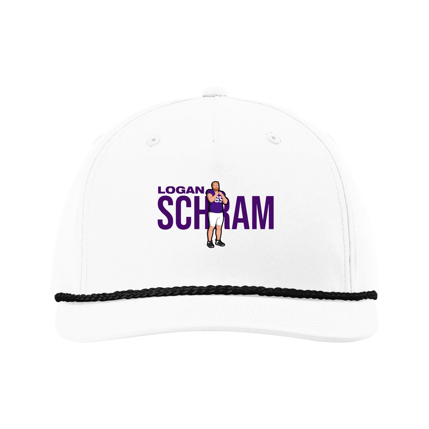 Five-Panel Classic Rope Cap — Player Name in White