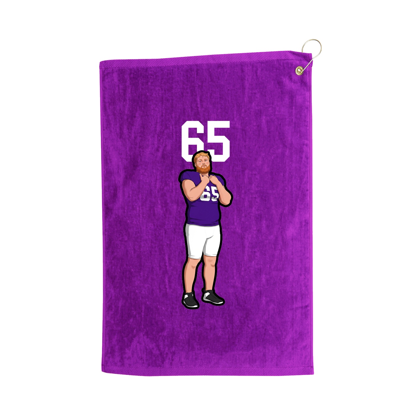 Golf Towel — Number Top in Purple