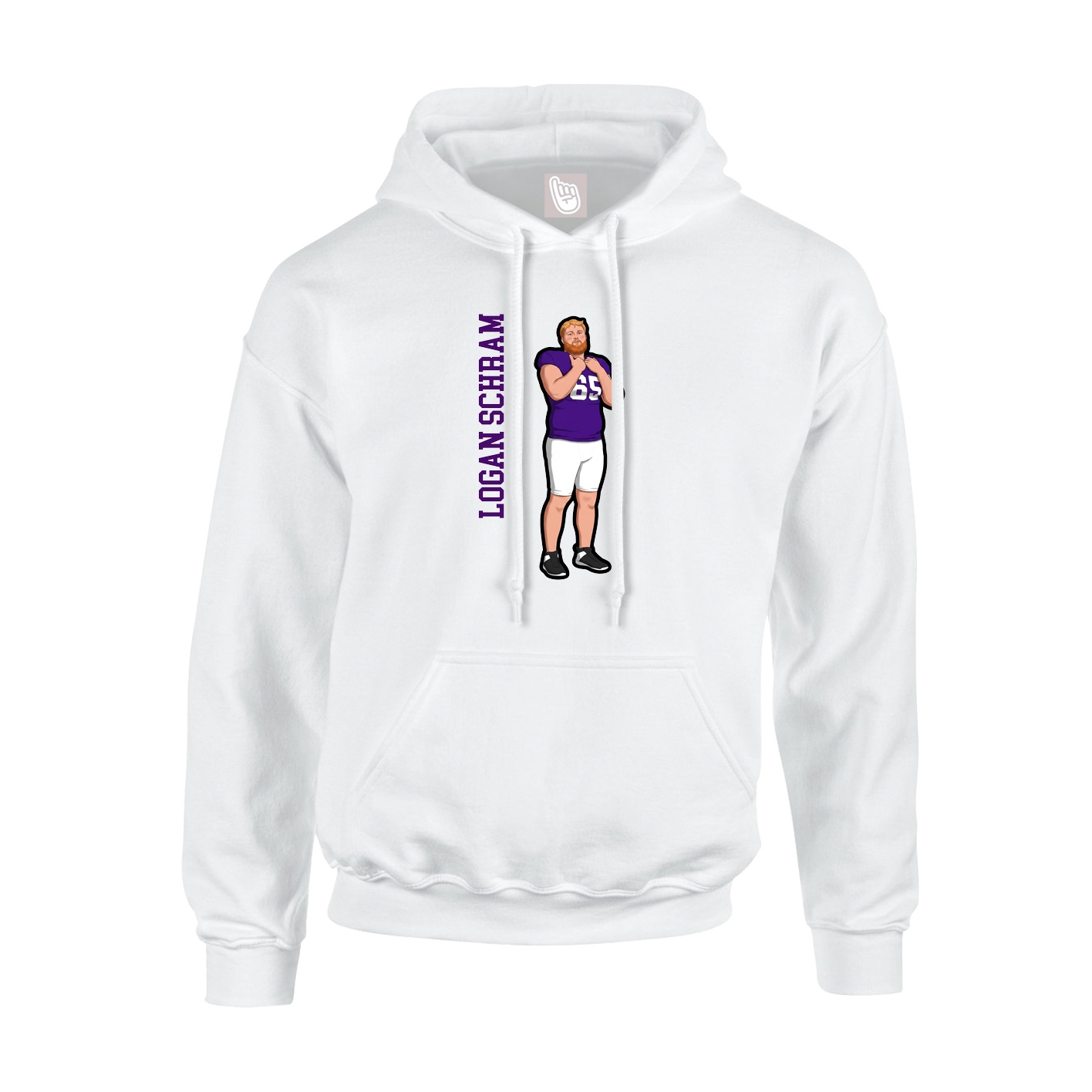 Youth Hoodie — Name Vertical in White