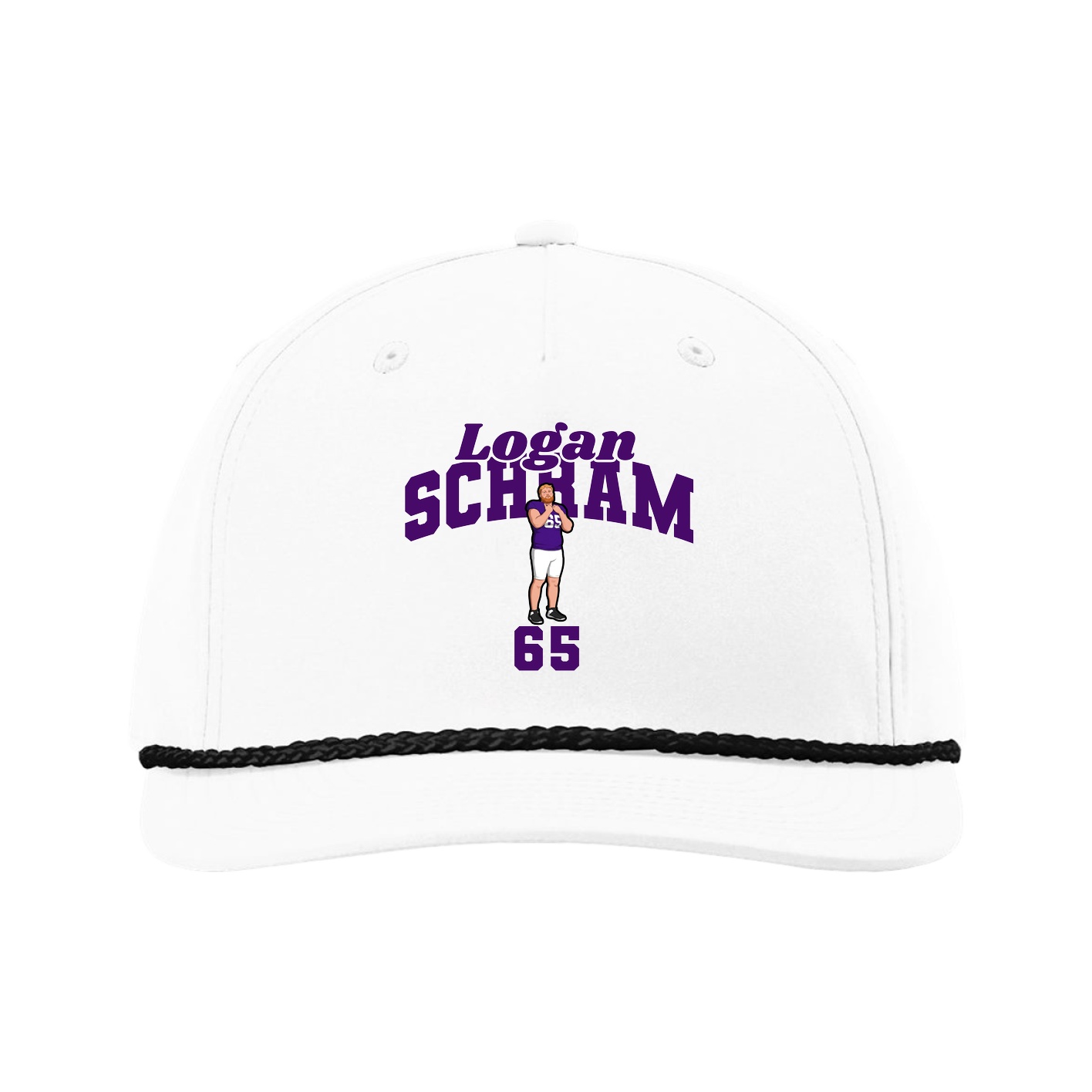 Five-Panel Classic Rope Cap — Signature Arch in White