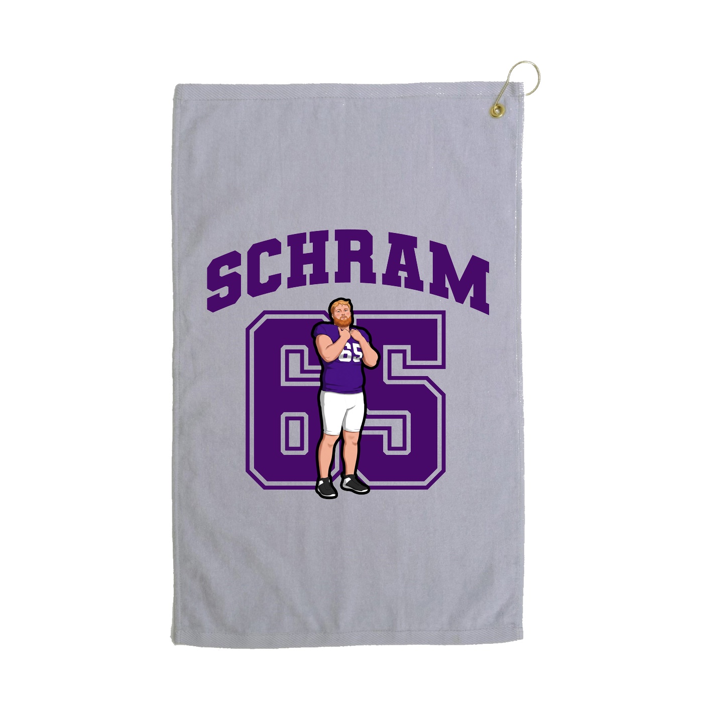 Golf Towel — Number in Grey