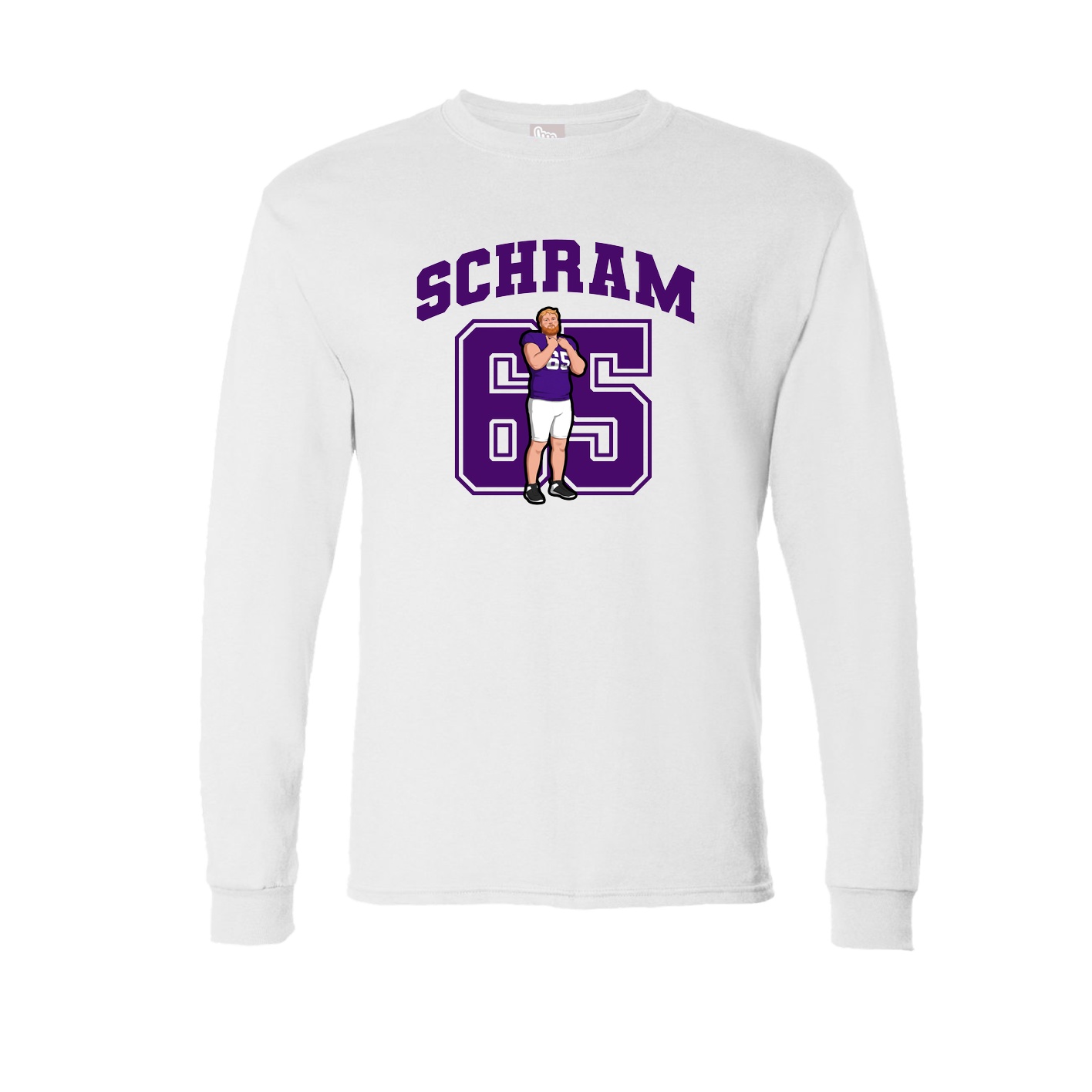 Long Sleeve Tee — Number in White