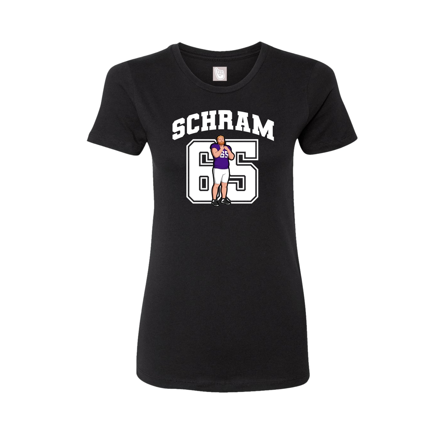 Fitted Women's Tee — Number in Black