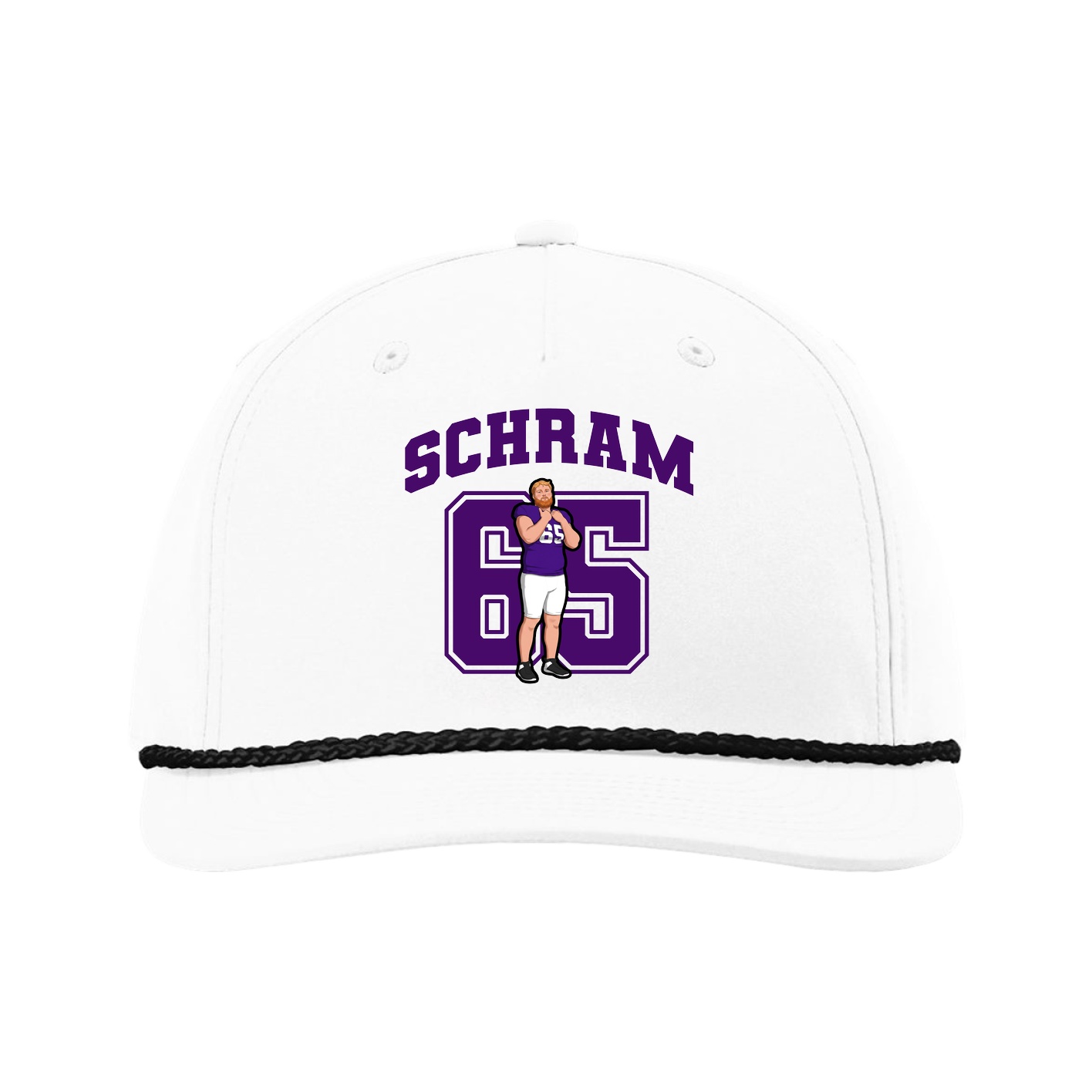 Five-Panel Classic Rope Cap — Number in White
