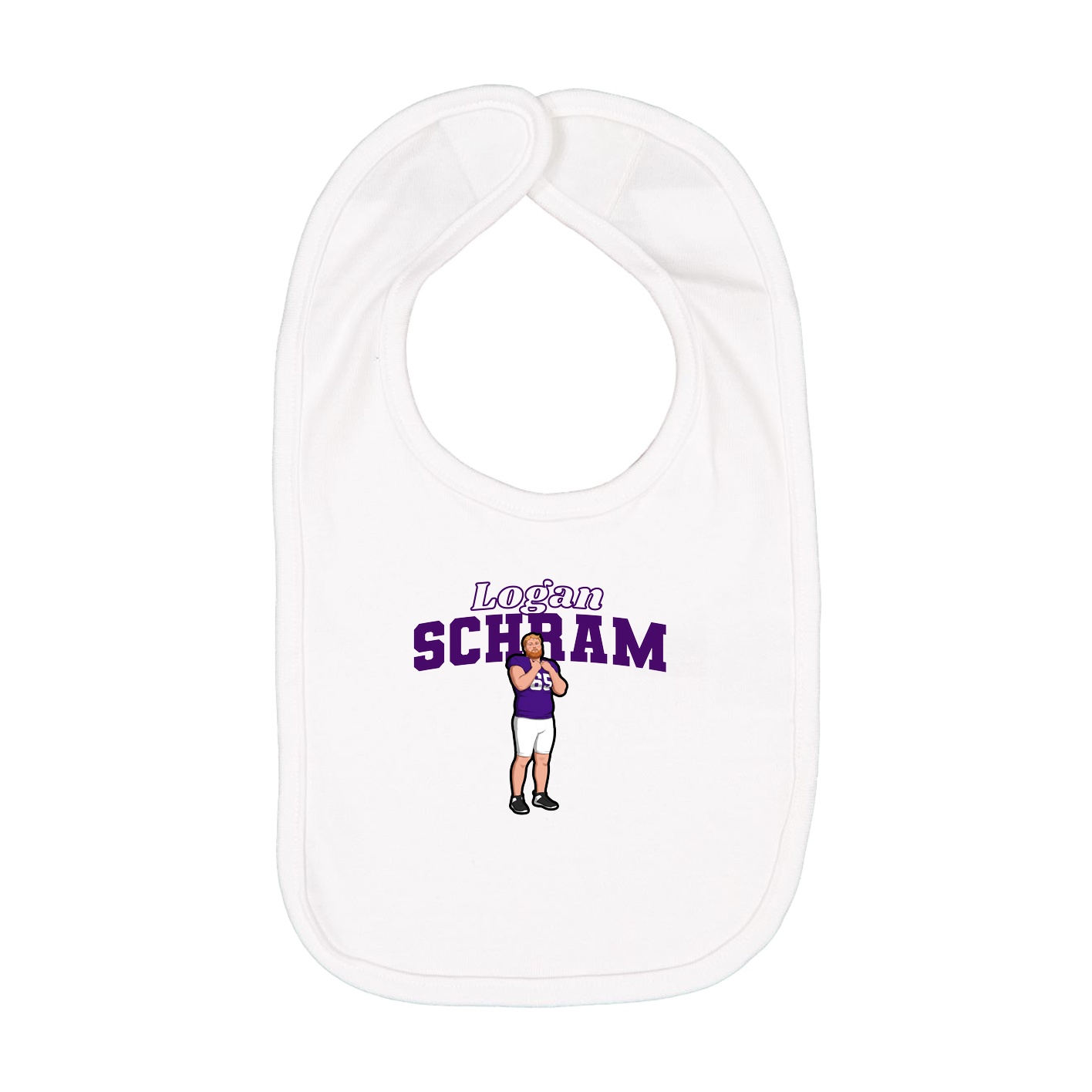 Infant Bib — Name Arch in White