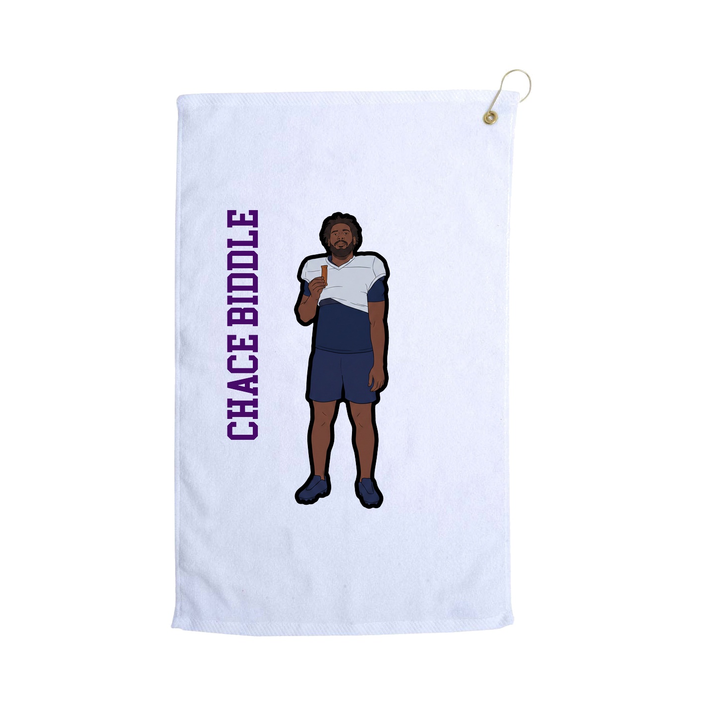 Golf Towel — Name Vertical in White