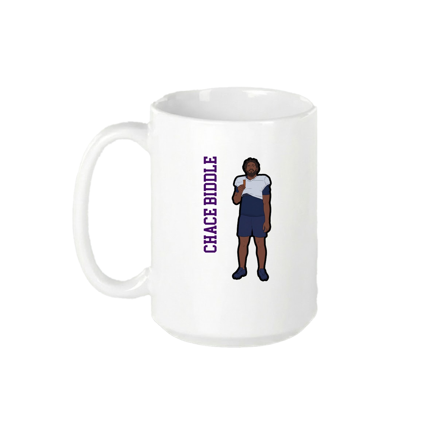 15oz Coffee Mug — Name Vertical in White