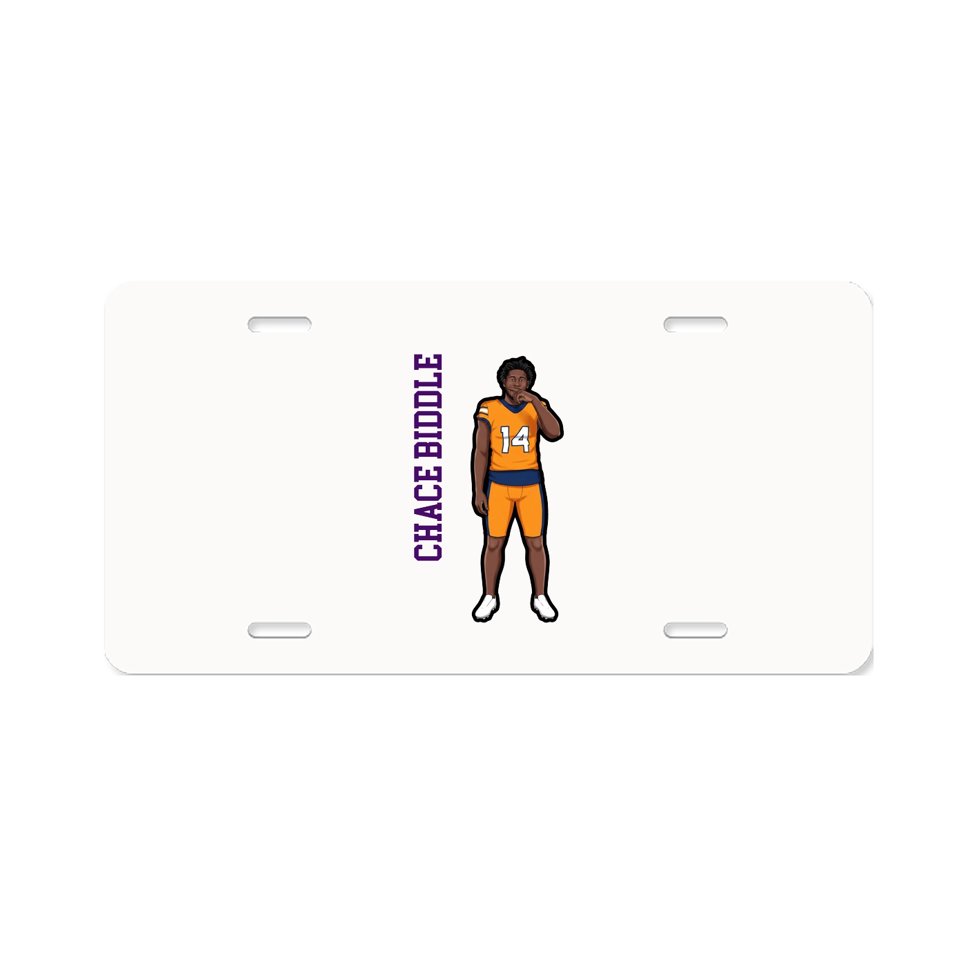 License Plate — Name Vertical in Classic