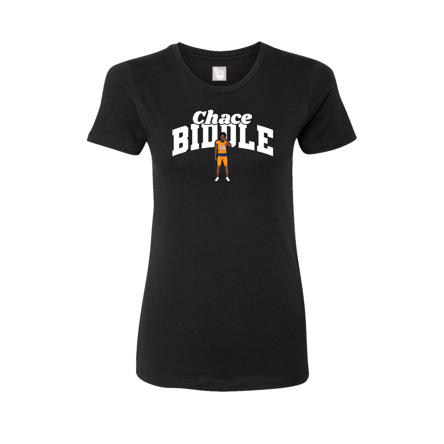 Fitted Women's Tee — Signature Arch in Black