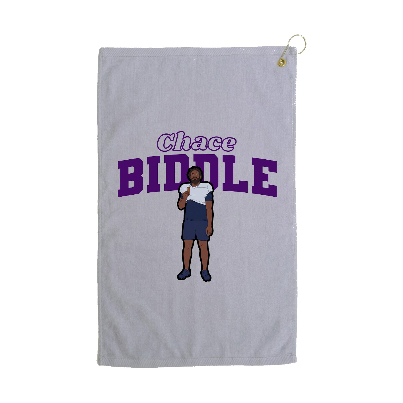 Golf Towel — Name Arch in Grey