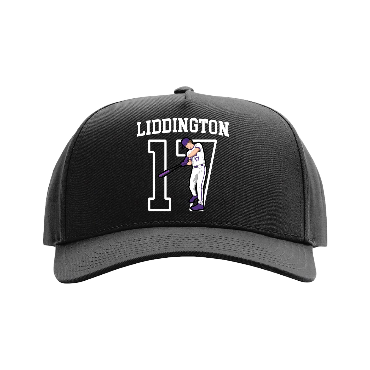 Full Fabric Five-Panel Champ Cap — Shirsey in Black