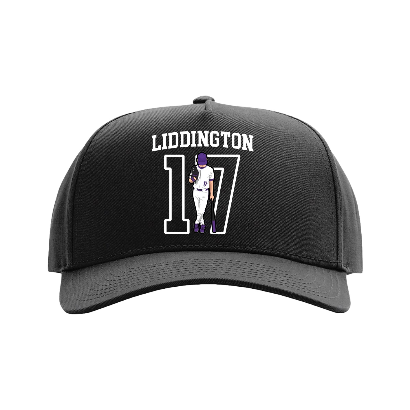 Full Fabric Five-Panel Champ Cap — Shirsey in Black