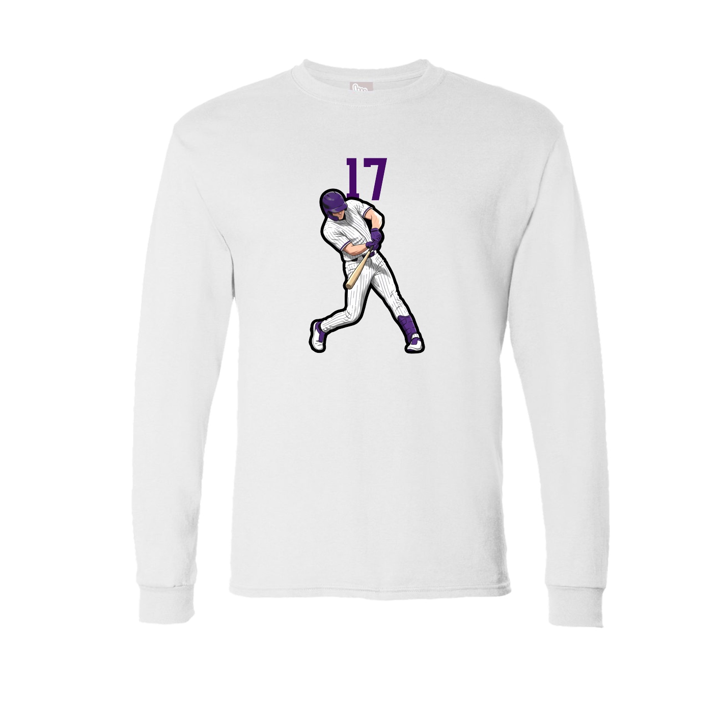 Long Sleeve Tee — Number Top in White