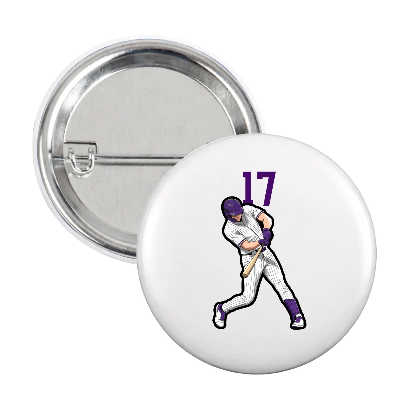 Game Day Button — Number Top in White