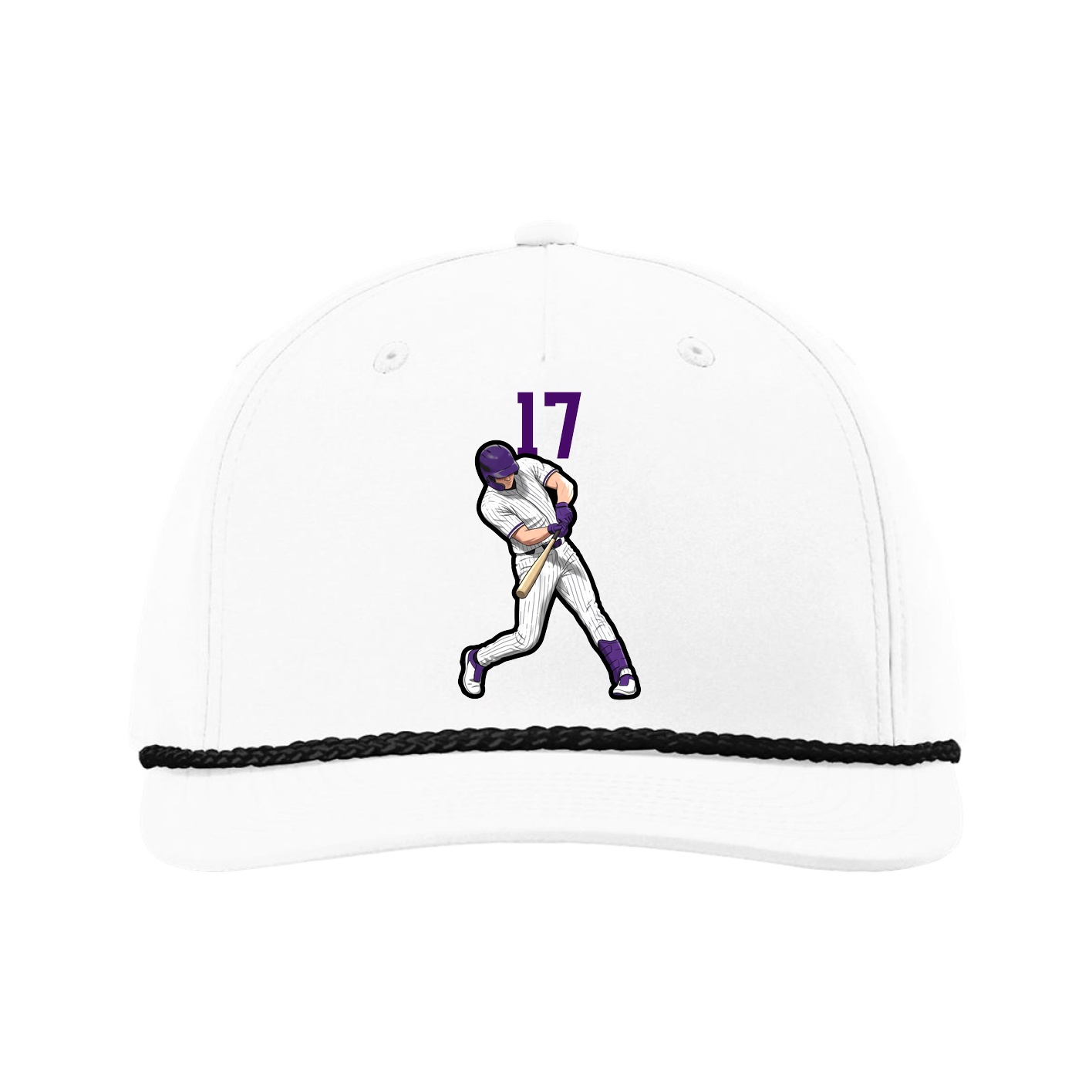 Five-Panel Classic Rope Cap — Number Top in White