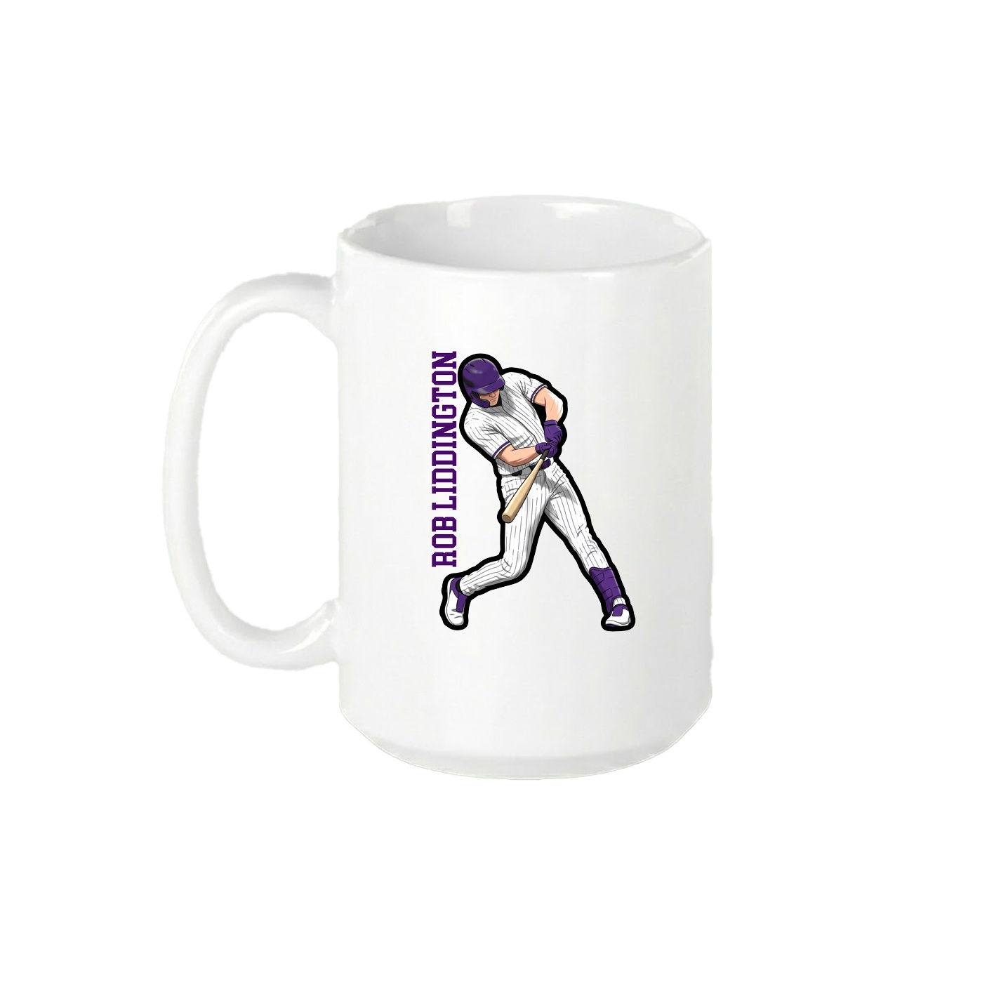 15oz Coffee Mug — Name Vertical in White