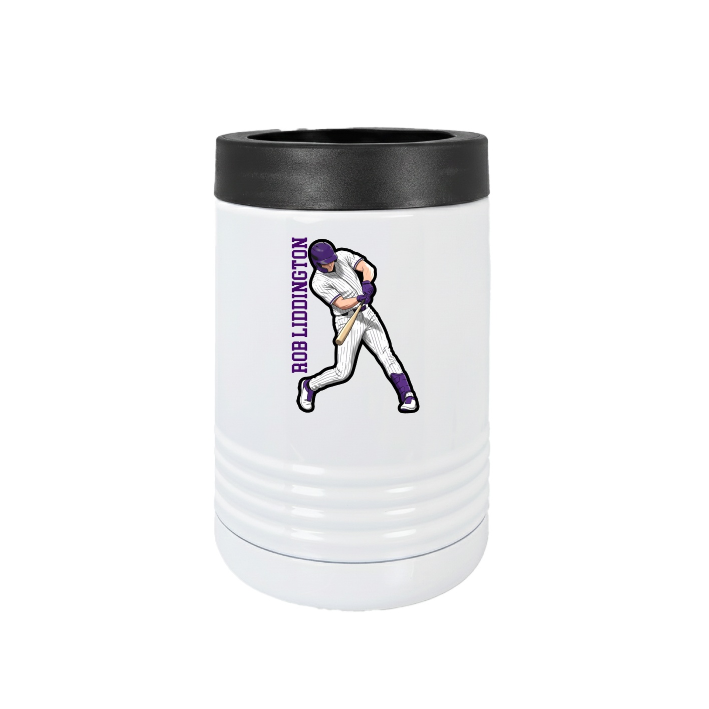Beverage Holder — Name Vertical in White