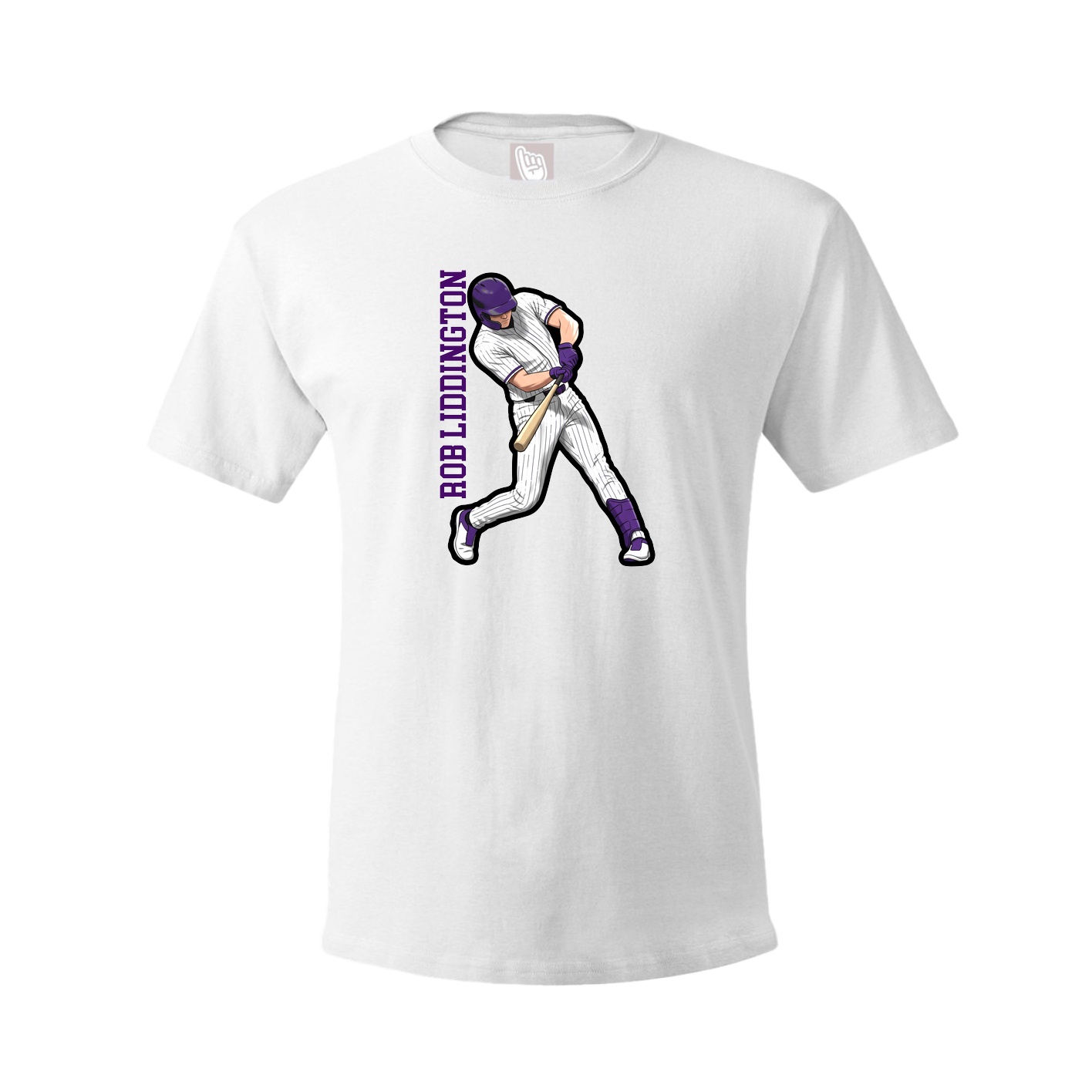 Tee — Name Vertical in White