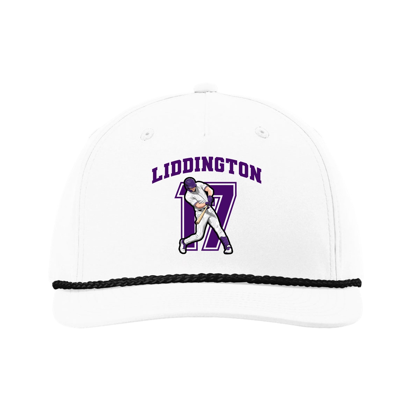 Five-Panel Classic Rope Cap — Number in White