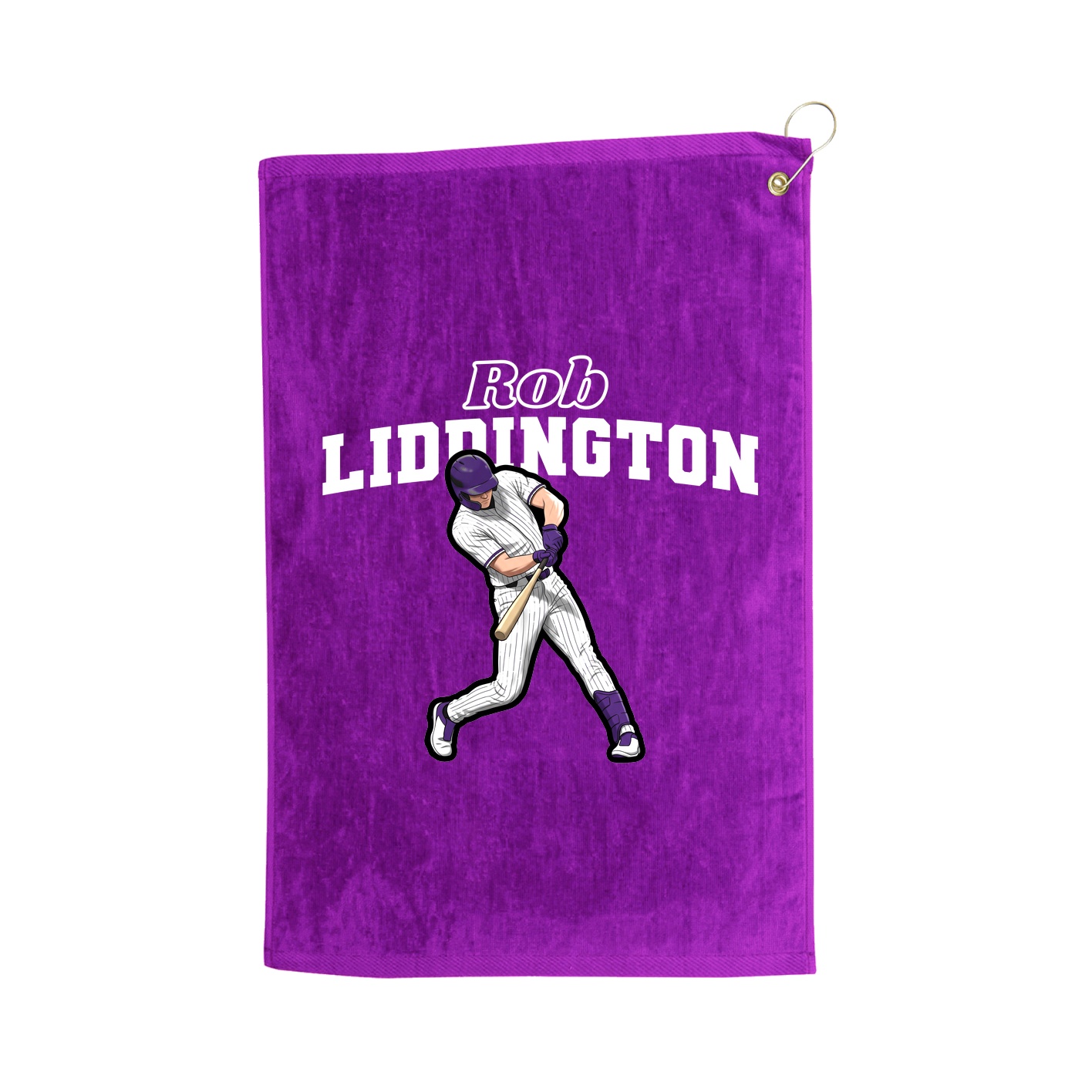 Golf Towel — Name Arch in Purple