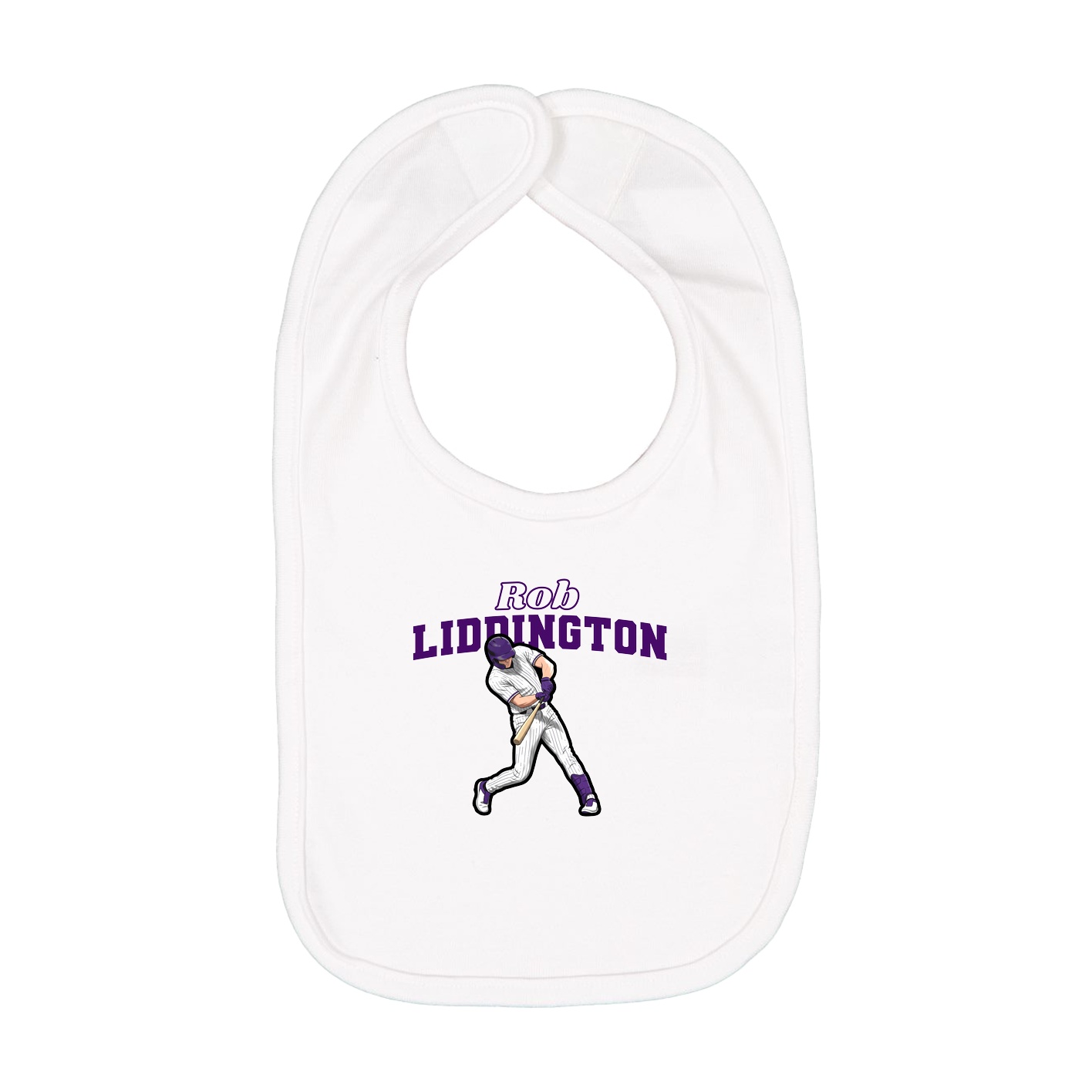 Infant Bib — Name Arch in White