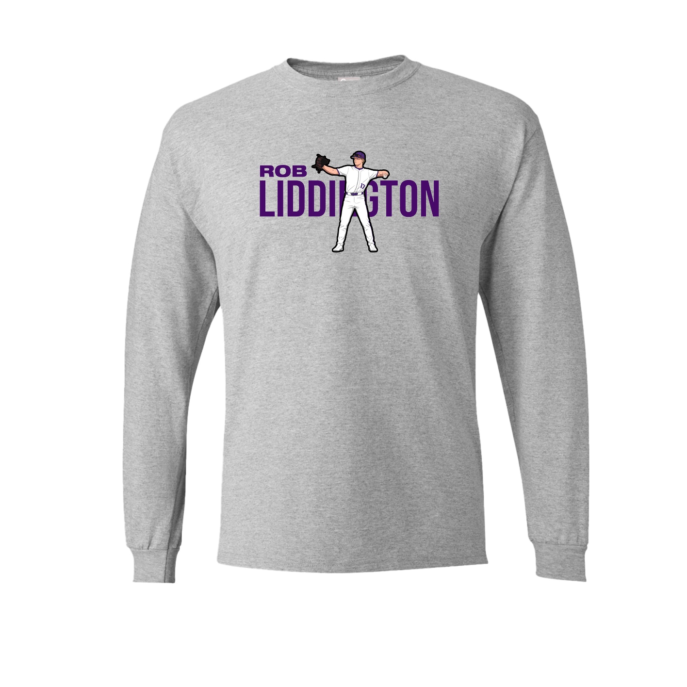 Long Sleeve Tee — Player Name in Grey