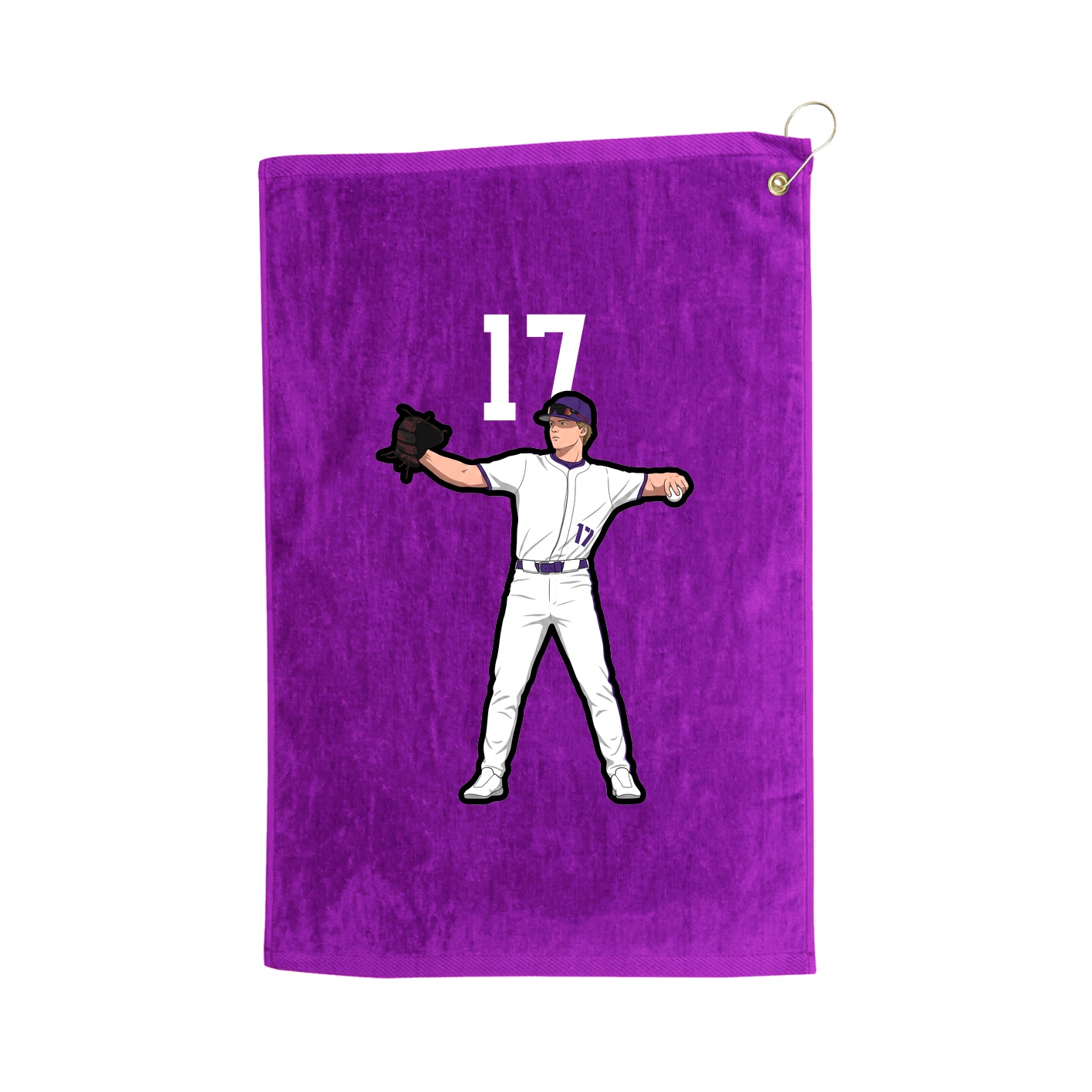 Golf Towel — Number Top in Purple