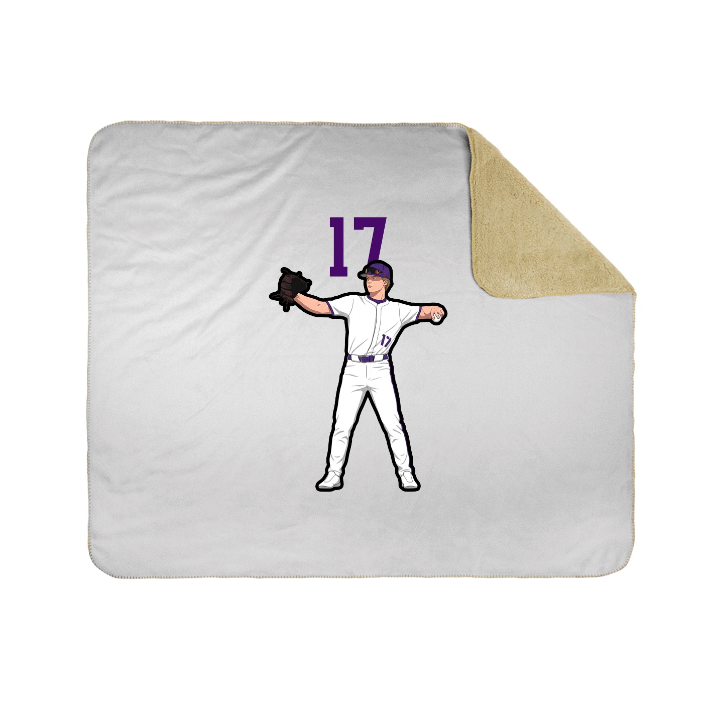 Throw Blanket — Number Top in White