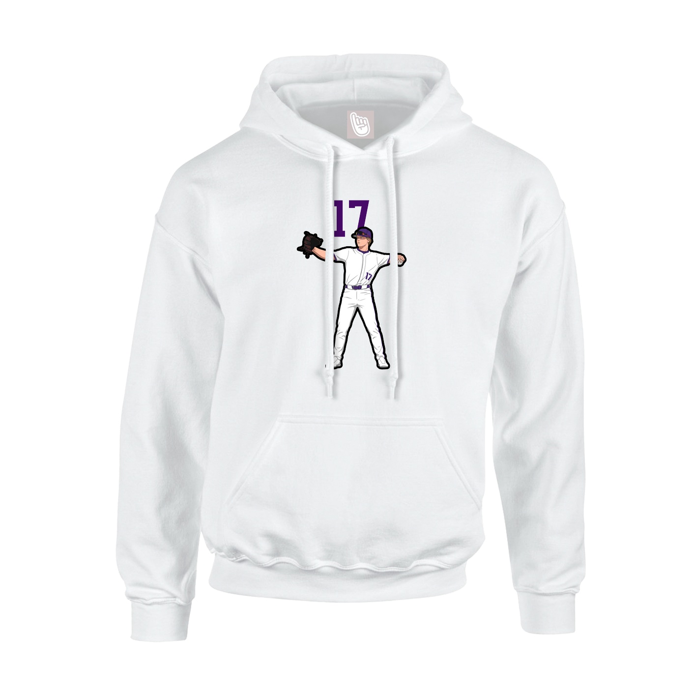 Youth Hoodie — Number Top in White